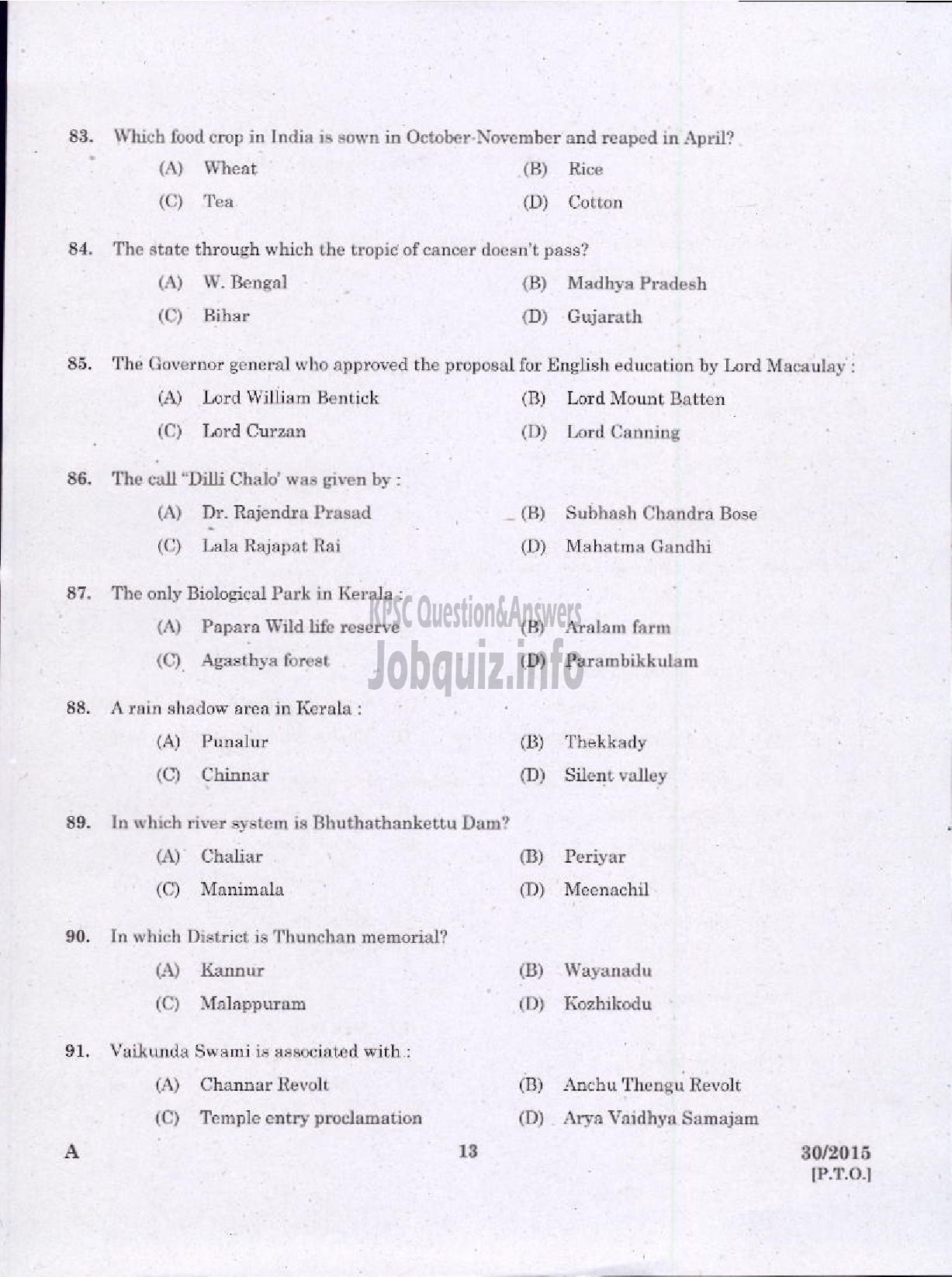 Kerala PSC Question Paper - LABORATORY TECHNICAL ASSISTANT ACCOUNTING AND AUDITING VHSE-11