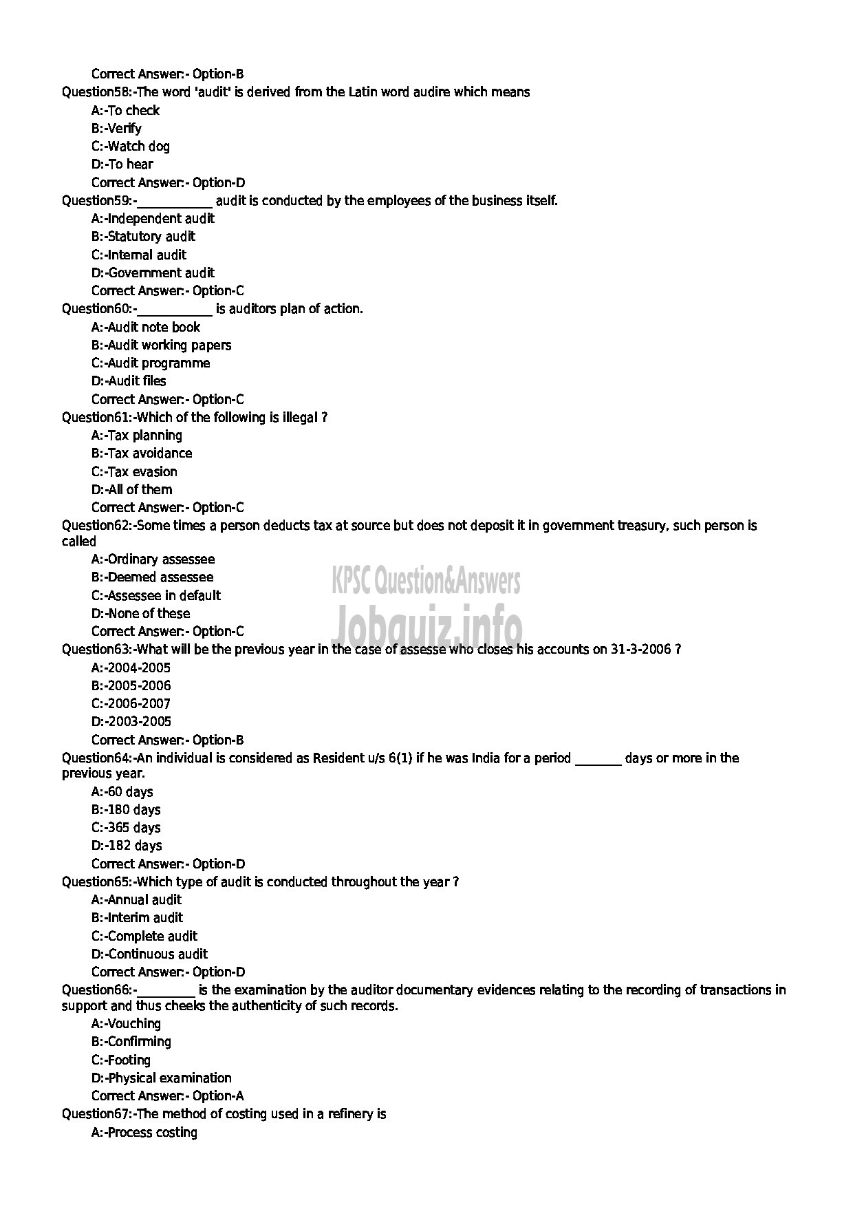 Kerala PSC Question Paper - LABORATORY TECHNICAL ASSISTANT ACCOUNTING AND AUDITING VHSE-7