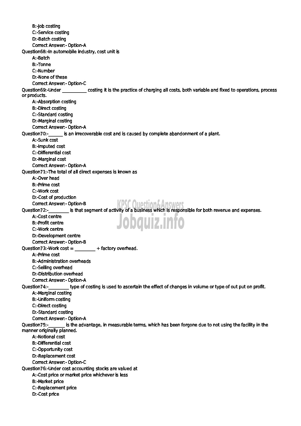 Kerala PSC Question Paper - LABORATORY TECHNICAL ASSISTANT ACCOUNTING AND AUDITING VHSE-8