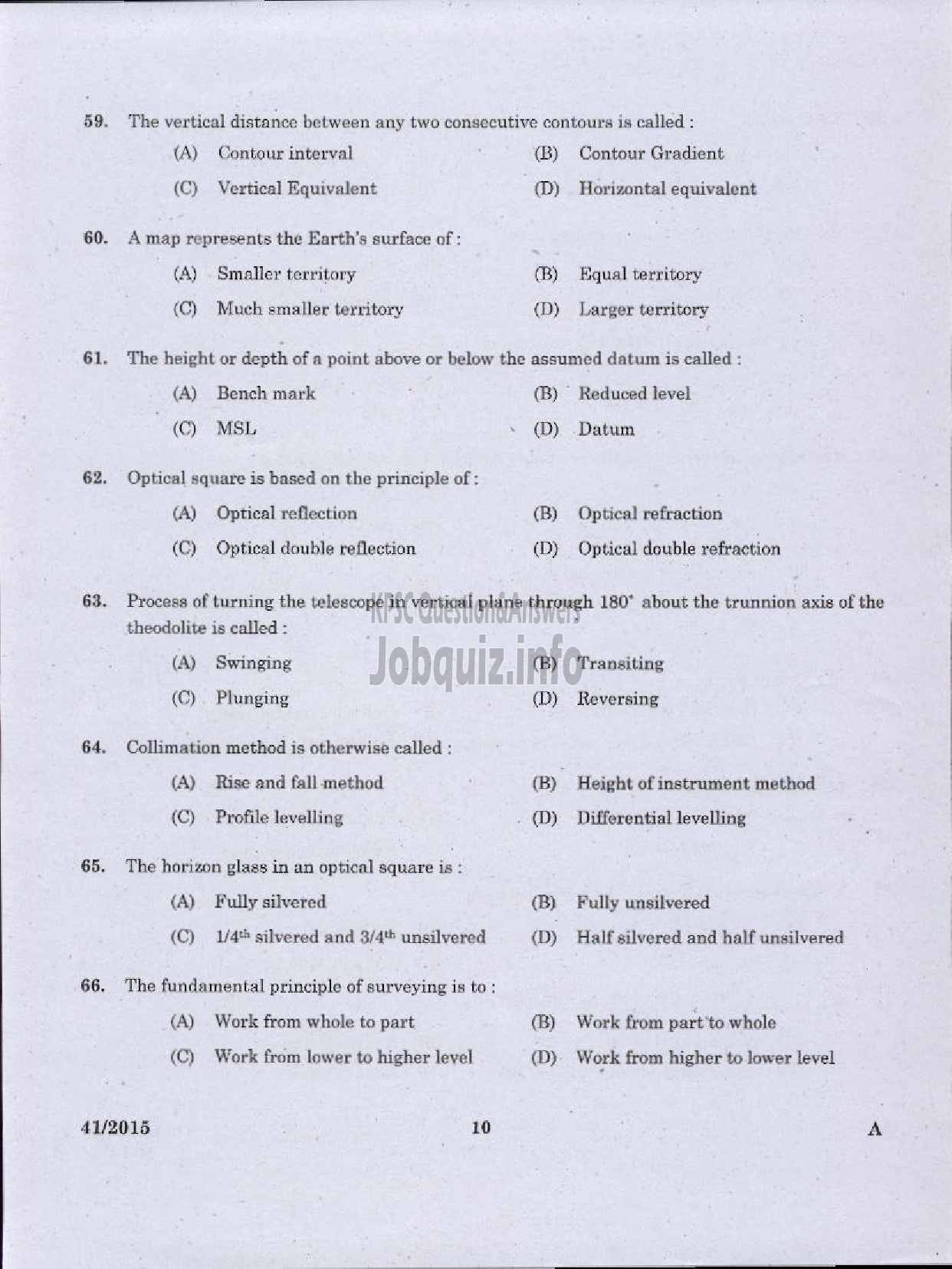 Kerala PSC Question Paper - LABORATORY TECHNICAL ASSISTANT CIVIL CONSTRUCTION AND MAINTENANCE VOCATIONAL HIGHER SECONDARY EDUCATION-8