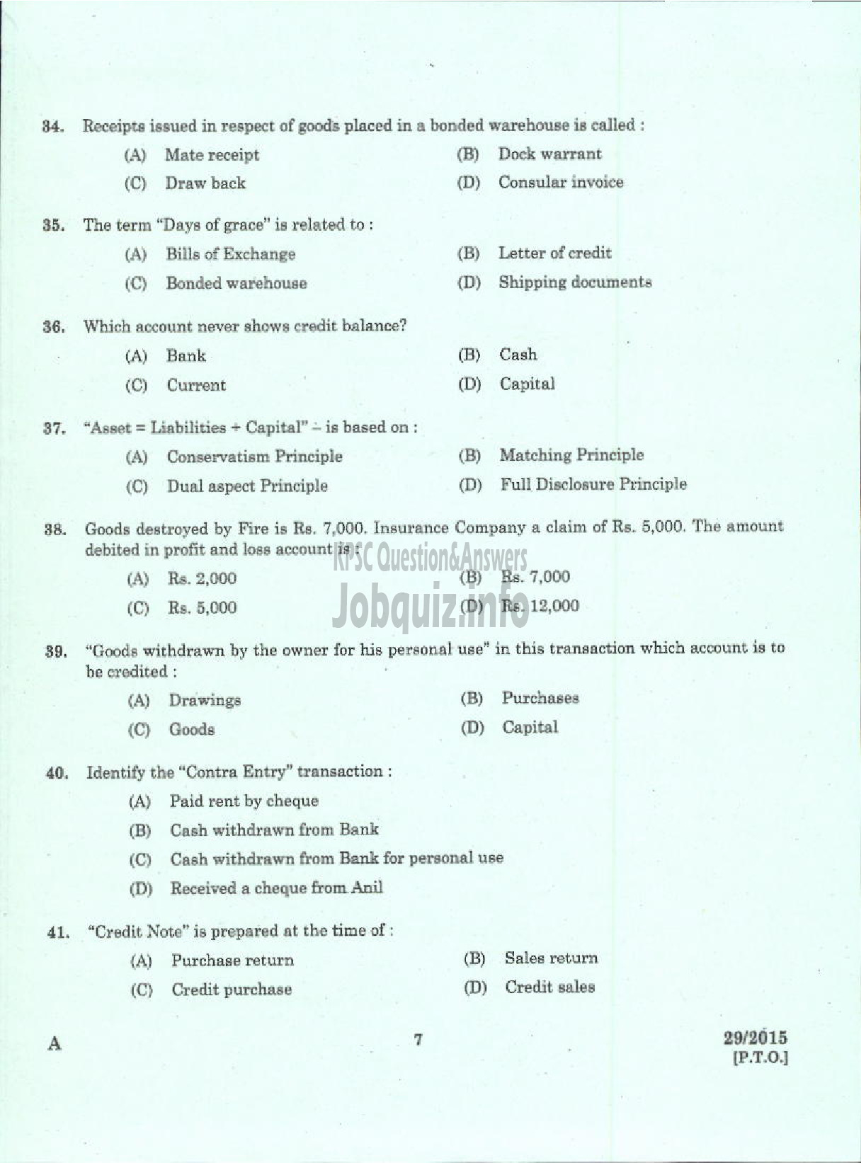 Kerala PSC Question Paper - LABORATORY TECHNICAL ASSISTANT MARKETING AND SALESMANSHIP VHSE-5