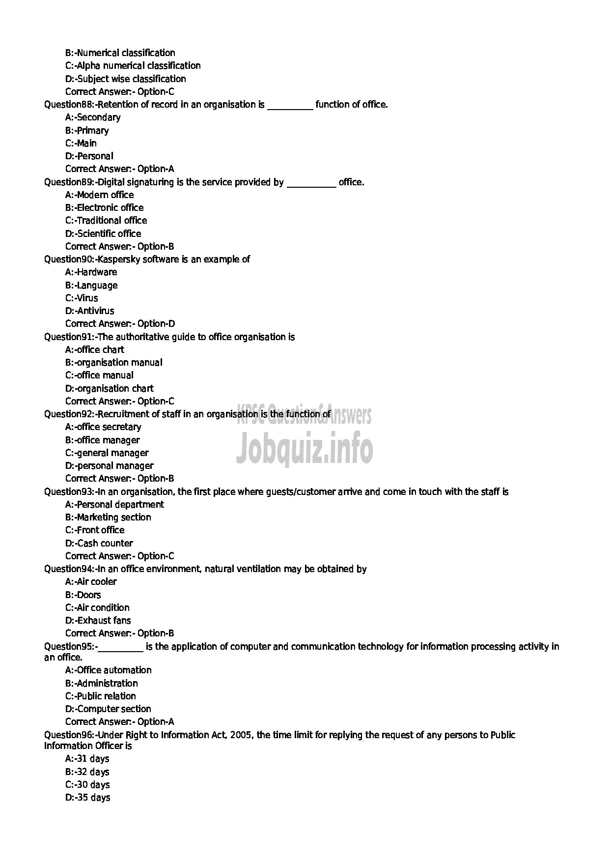 Kerala PSC Question Paper - LABORATORY TECHNICAL ASSISTANT OFFICE SECRETARYSHIP VHSE-10