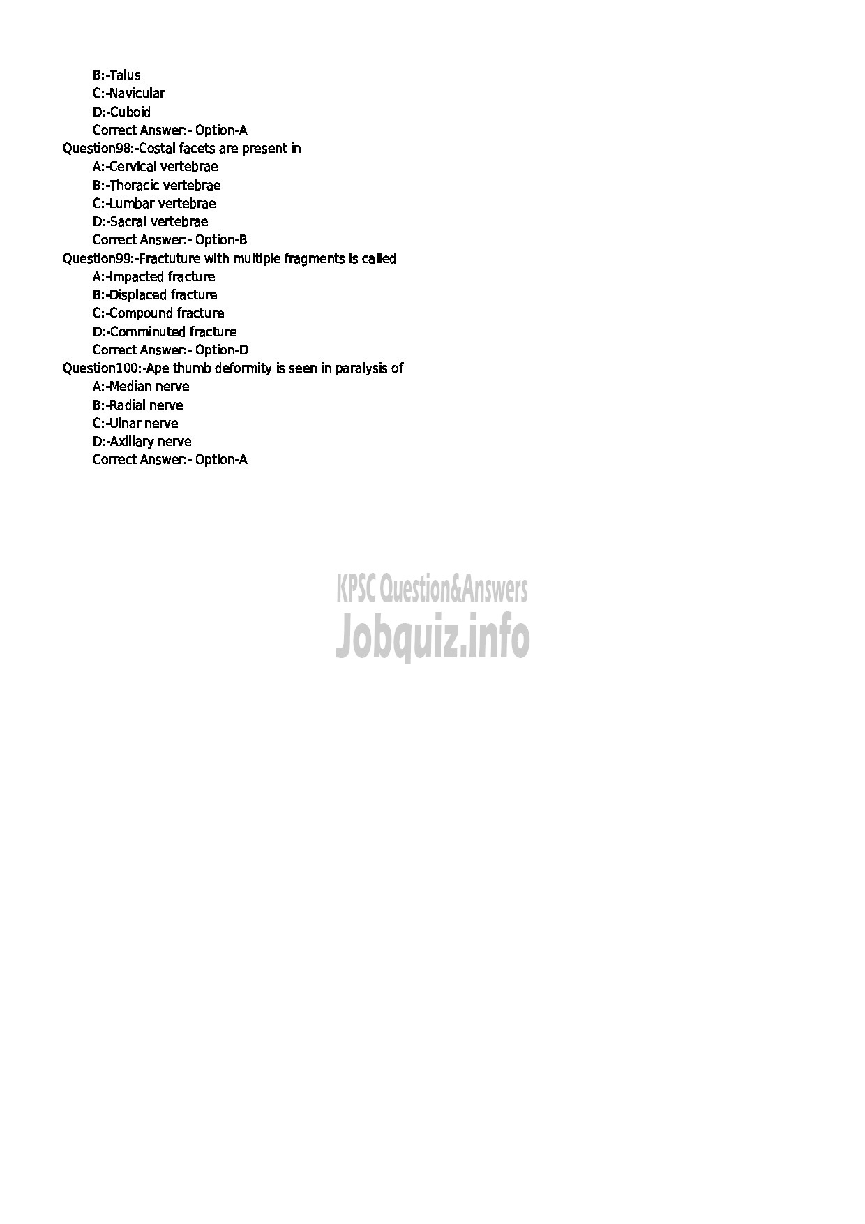 Kerala PSC Question Paper - LABORATORY TECHNICAL ASSISTANT PHYSIOTHRAPY VHSE-11