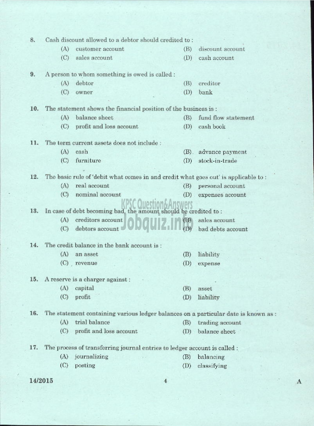 Kerala PSC Question Paper - LABORATORY TECHNICAL ASSISTANT RECEPTION BOOK KEEPING AND COMMUNICATION VHSE-2