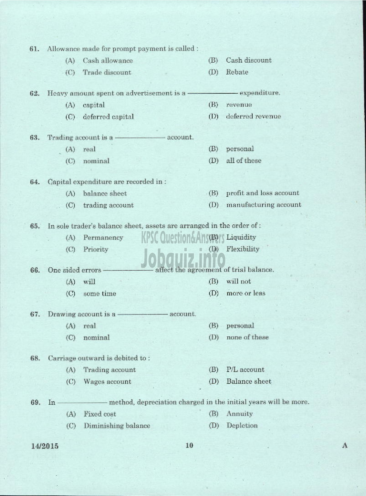 Kerala PSC Question Paper - LABORATORY TECHNICAL ASSISTANT RECEPTION BOOK KEEPING AND COMMUNICATION VHSE-8