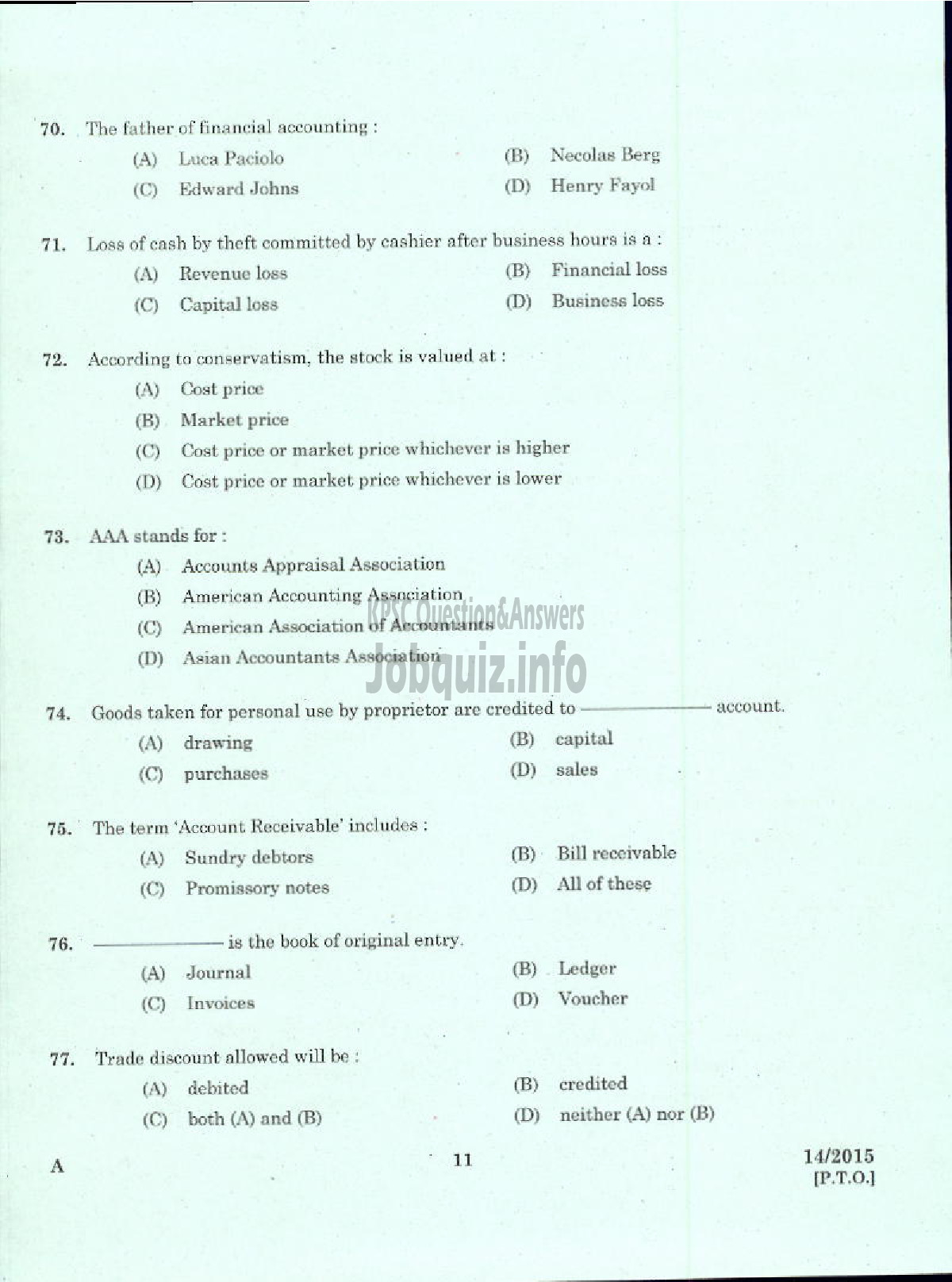 Kerala PSC Question Paper - LABORATORY TECHNICAL ASSISTANT RECEPTION BOOK KEEPING AND COMMUNICATION VHSE-9