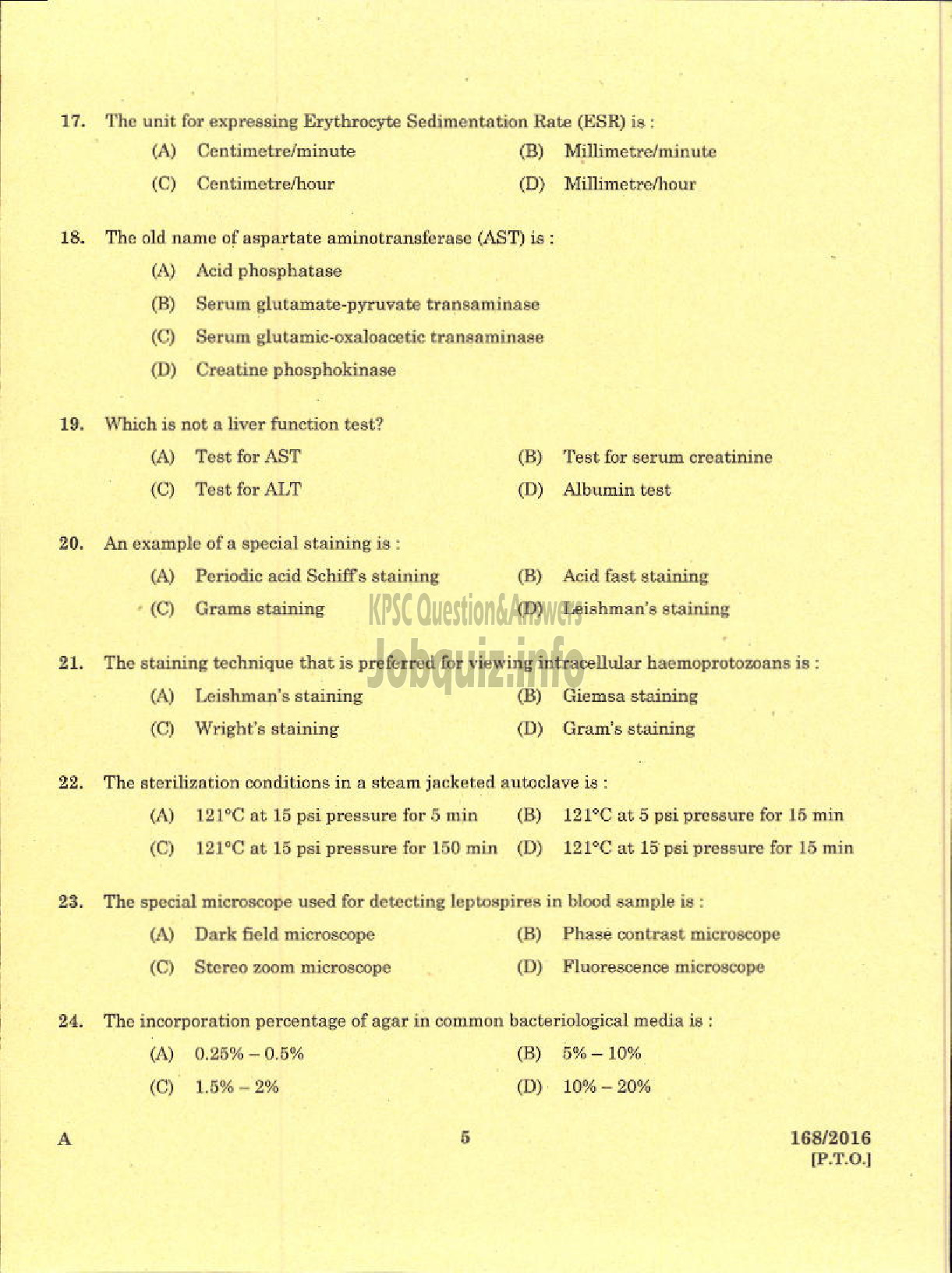 Kerala PSC Question Paper - LABORATORY TECHNICIAN GR II LABORATORY ASSISTANT GR II ANIMAL HUSBANDRY-3