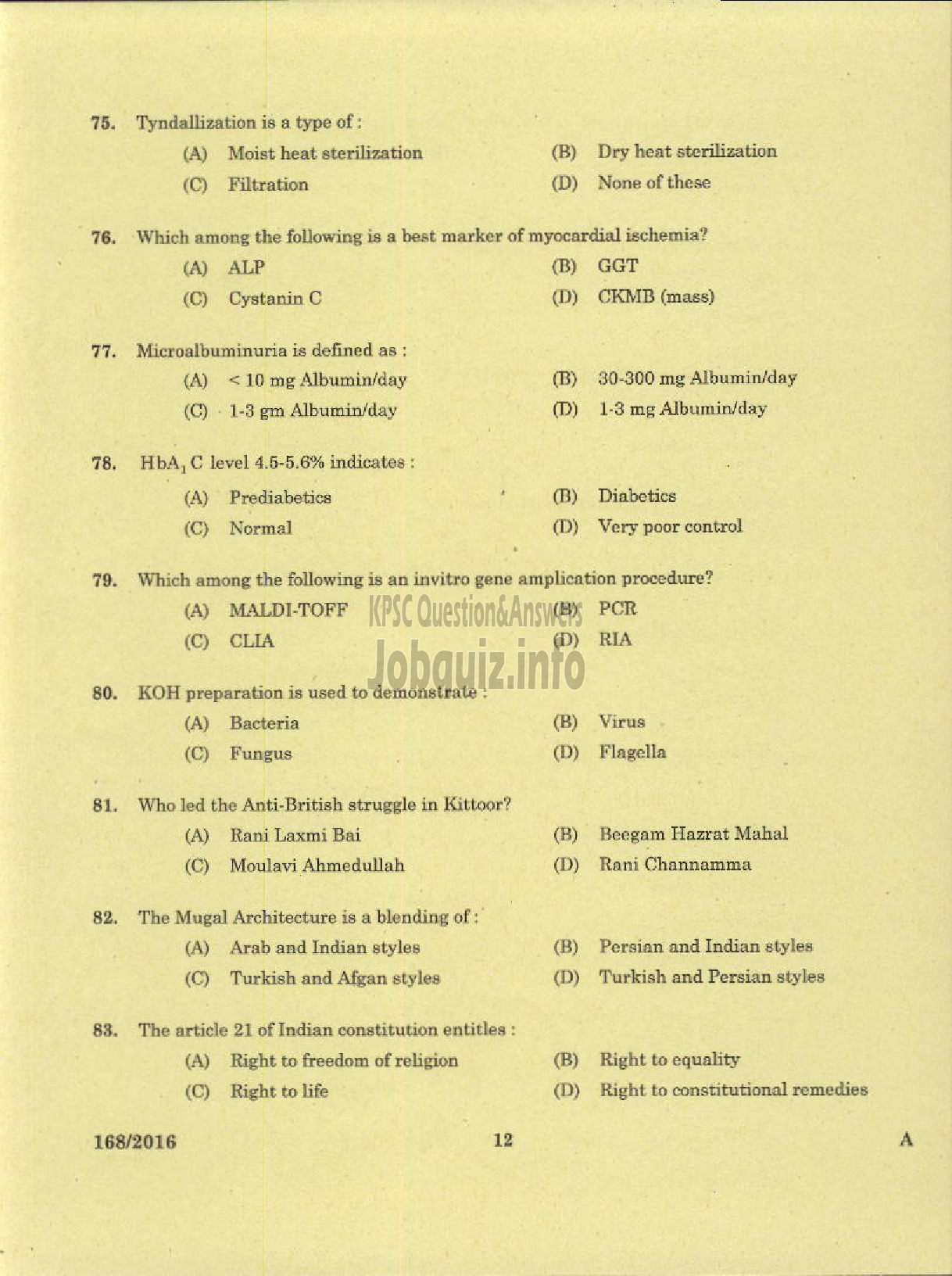 Kerala PSC Question Paper - LABORATORY TECHNICIAN GR II LABORATORY ASSISTANT GR II ANIMAL HUSBANDRY-10