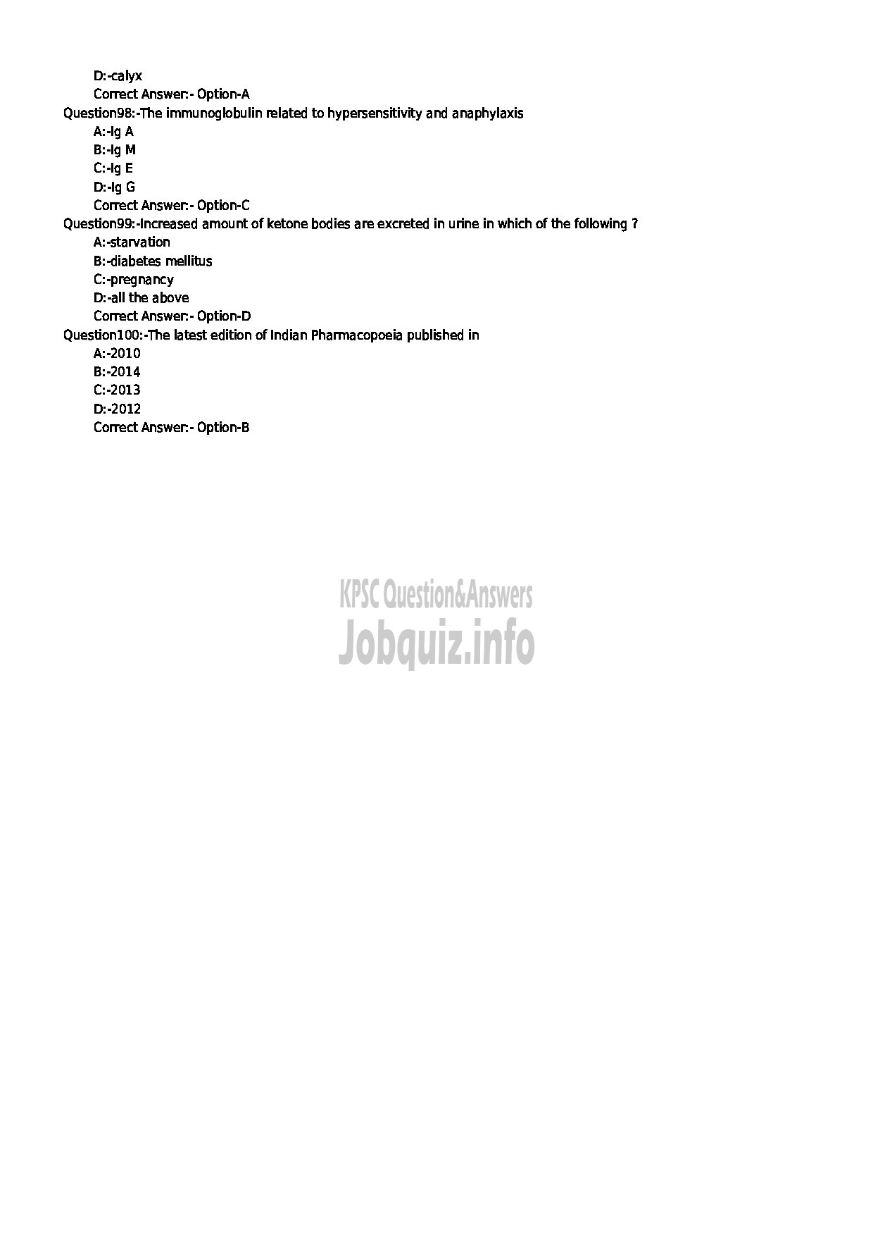 Kerala PSC Question Paper - LABORATORY TECHNICIAN GR II PHARMACY MEDICAL EDUCATION-11