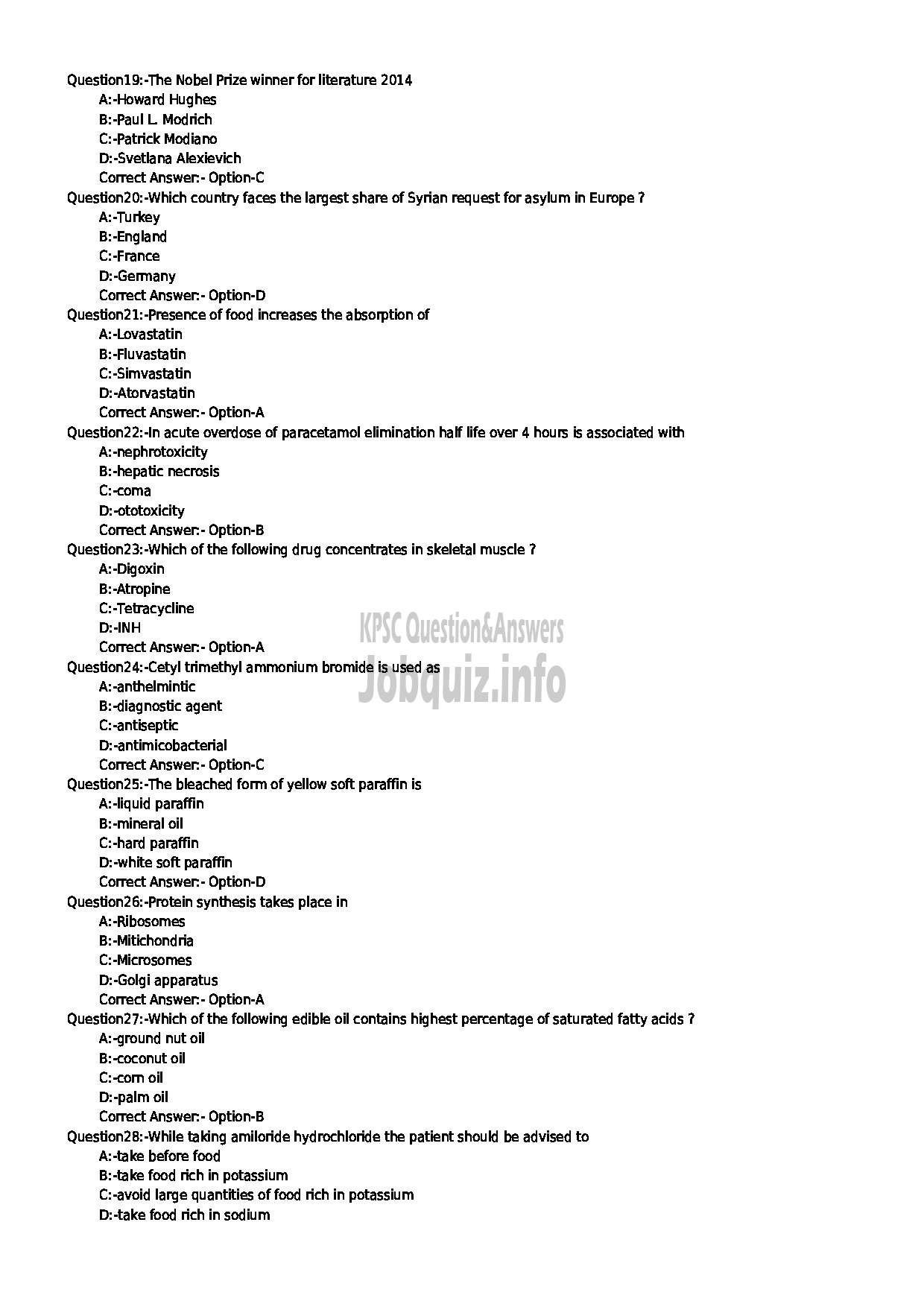 Kerala PSC Question Paper - LABORATORY TECHNICIAN GR II PHARMACY MEDICAL EDUCATION-3