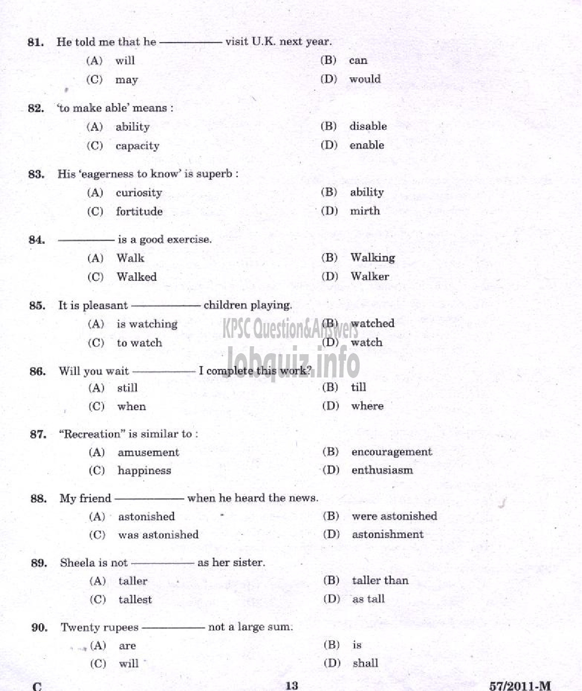 Kerala PSC Question Paper - LDC 2011 ERNAKULAM DISTRICT ( Malayalam ) -10
