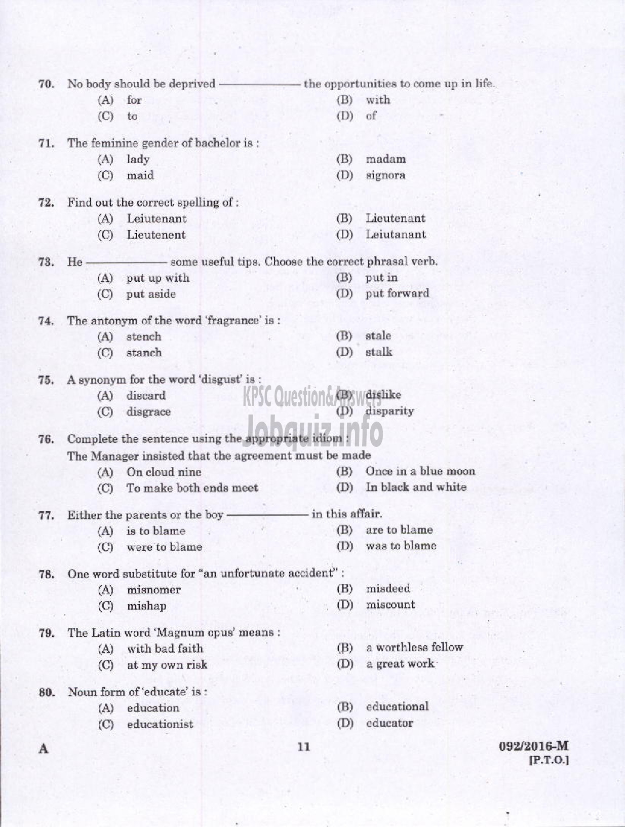 Kerala PSC Question Paper - LDC KERALA STATE COIR CORPORATION LTD/ VARIOUS/NCC/SAINIK WELFARE/LIGHT KEEPER AND SIGNALLER PORT LDC KERALA STATE COIR CORPORATION LTD/ VARIOUS/NCC/SAINIK WELFARE/LIGHT KEEPER AND SIGNALLER PORT-9
