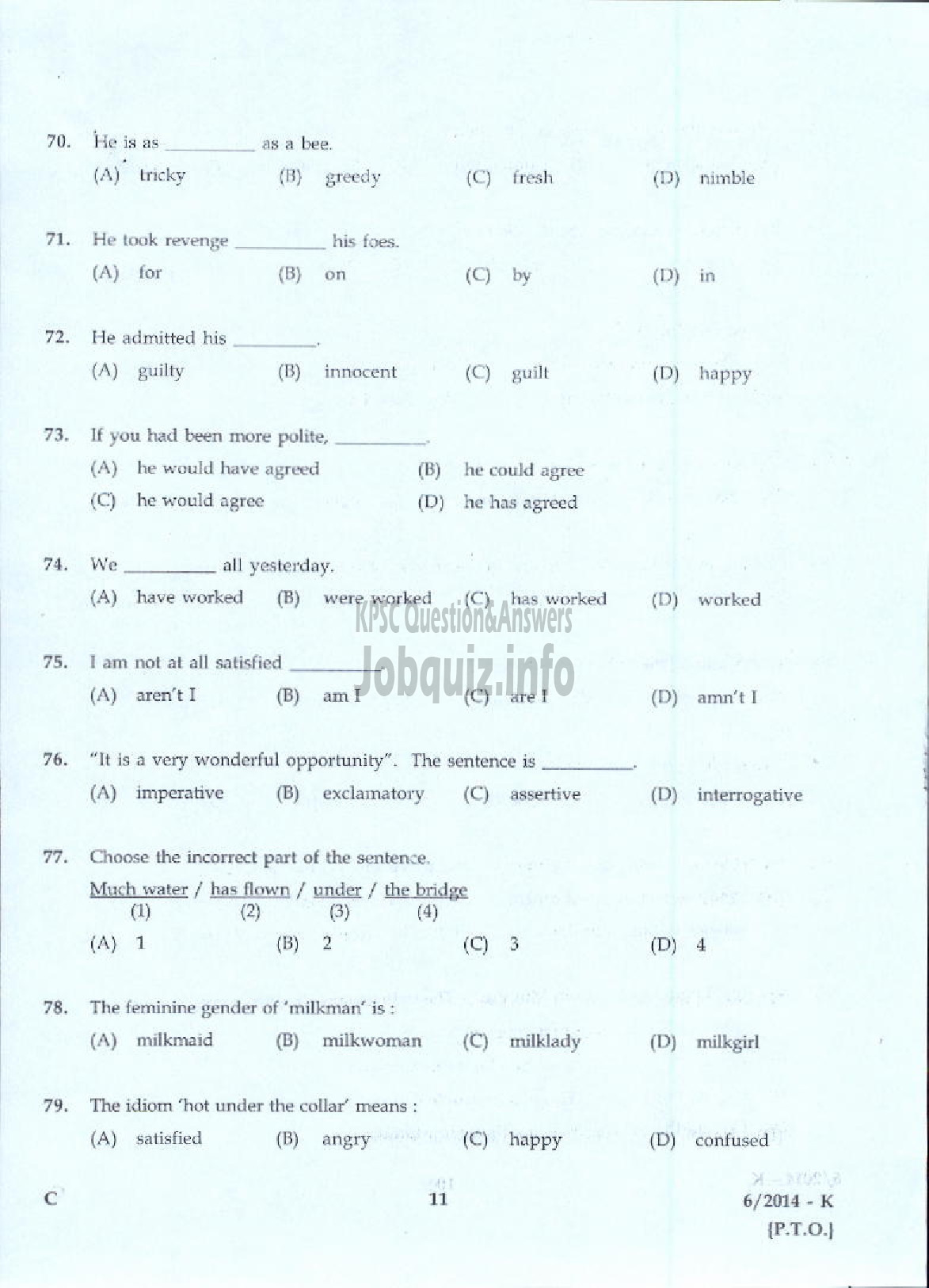 Kerala PSC Question Paper - LDC VARIOUS 2014 ALAPPUZHA ( Kannada )-9
