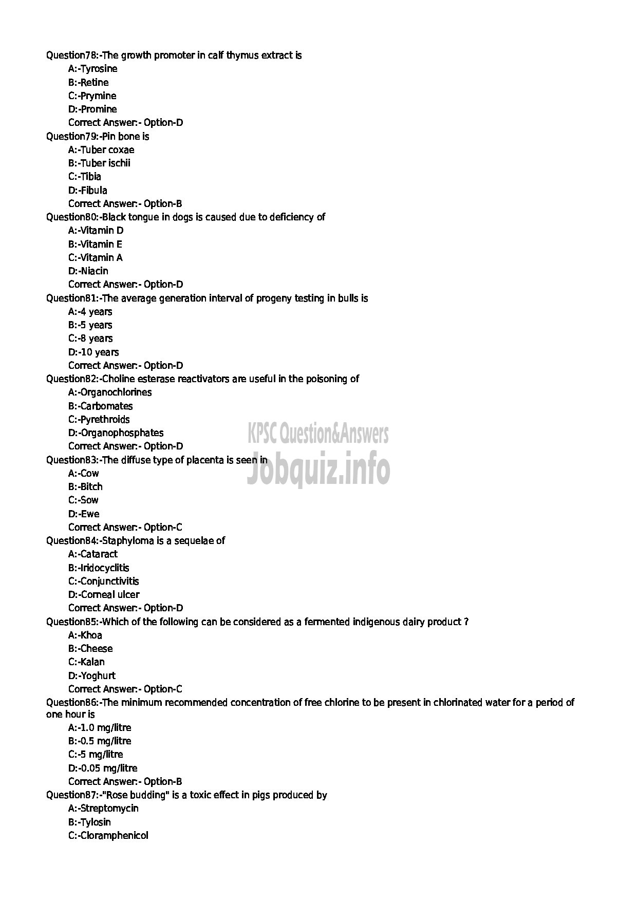 Kerala PSC Question Paper - LECTURER GR I ANIMAL HUSBANDRY RURAL DEVELOPMENT-9