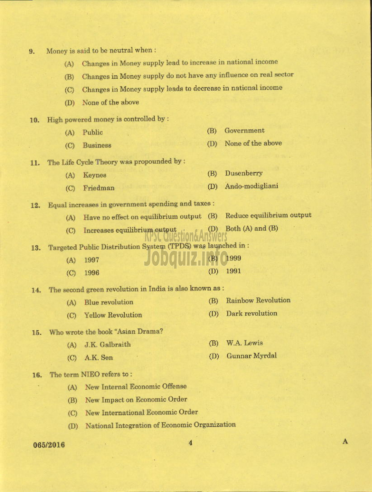 Kerala PSC Question Paper - LECTURER GR I I RURAL ECONOMICS RURAL DEVELOPMENT LECTURER GR I I RURAL ECONOMICS RURAL DEVELOPMENT-2