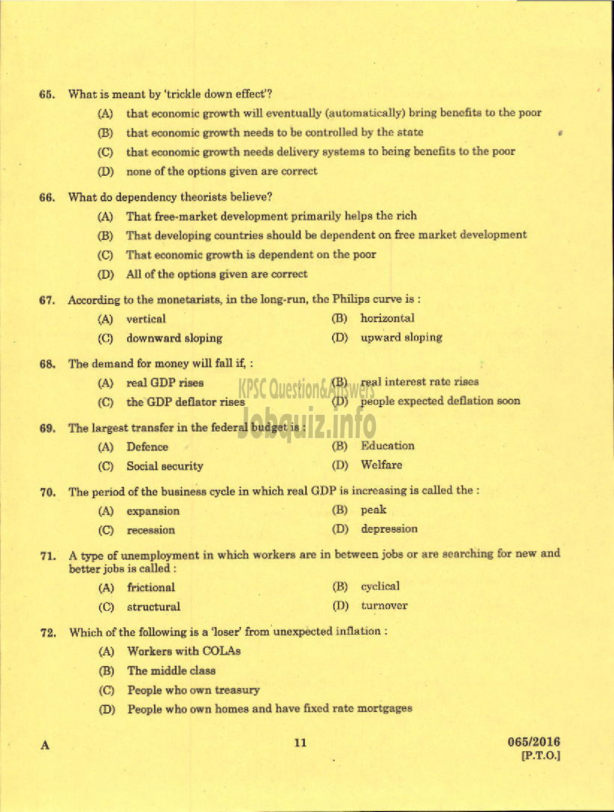 Kerala PSC Question Paper - LECTURER GR I I RURAL ECONOMICS RURAL DEVELOPMENT LECTURER GR I I RURAL ECONOMICS RURAL DEVELOPMENT-9