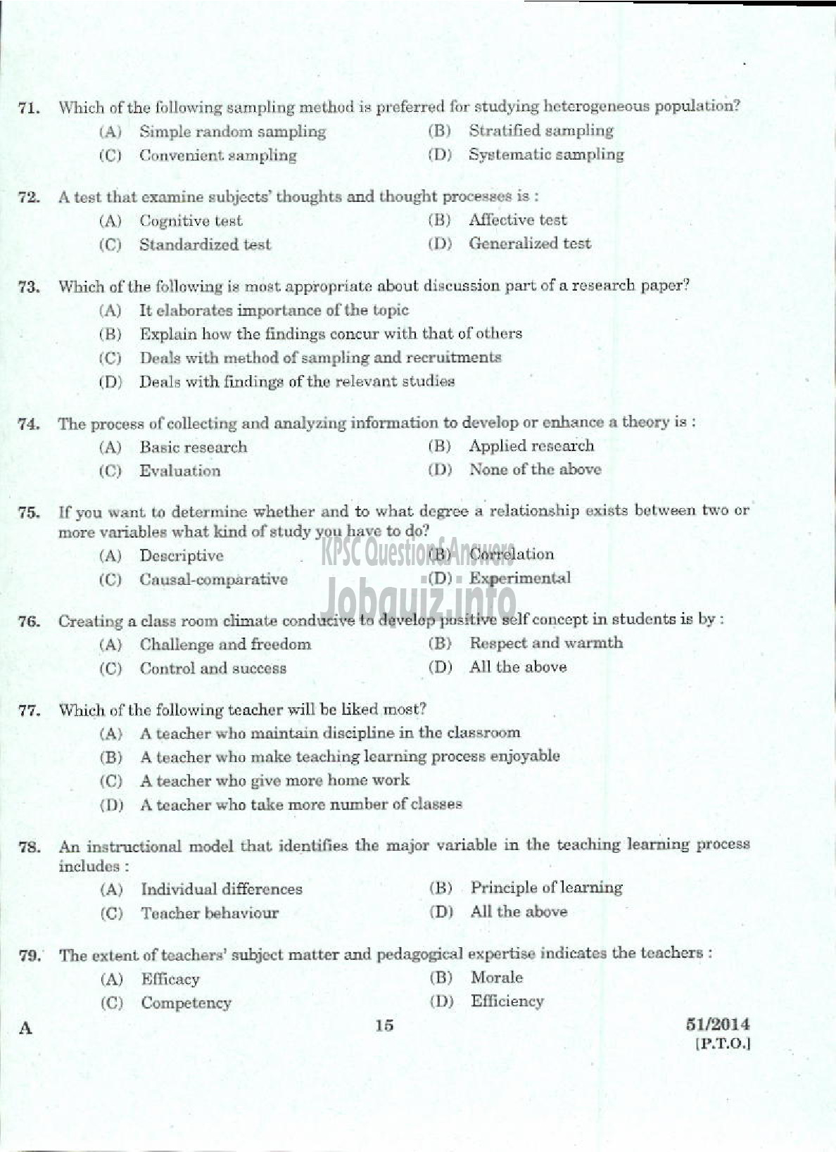 Kerala PSC Question Paper - LECTURER IN ARABIC KERALA COLLEGIATE EDUCATION-13