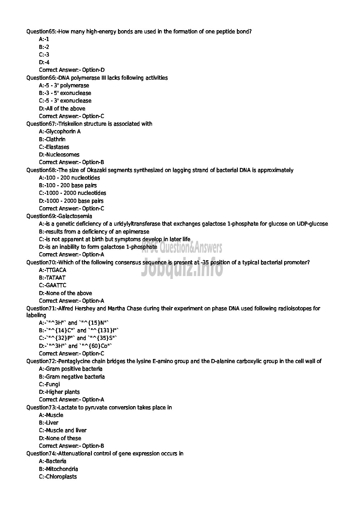 Kerala PSC Question Paper - LECTURER IN BIOCHEMISTRY COLLEGIATE EDUCATION-8