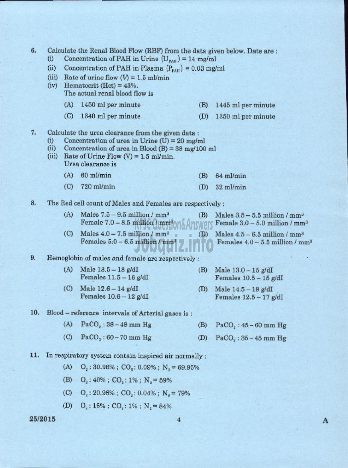 Kerala PSC Question Paper - LECTURER IN BIOMEDICAL ENGINEERING POLYTECHNICS TECHNICAL EDUCATION-2