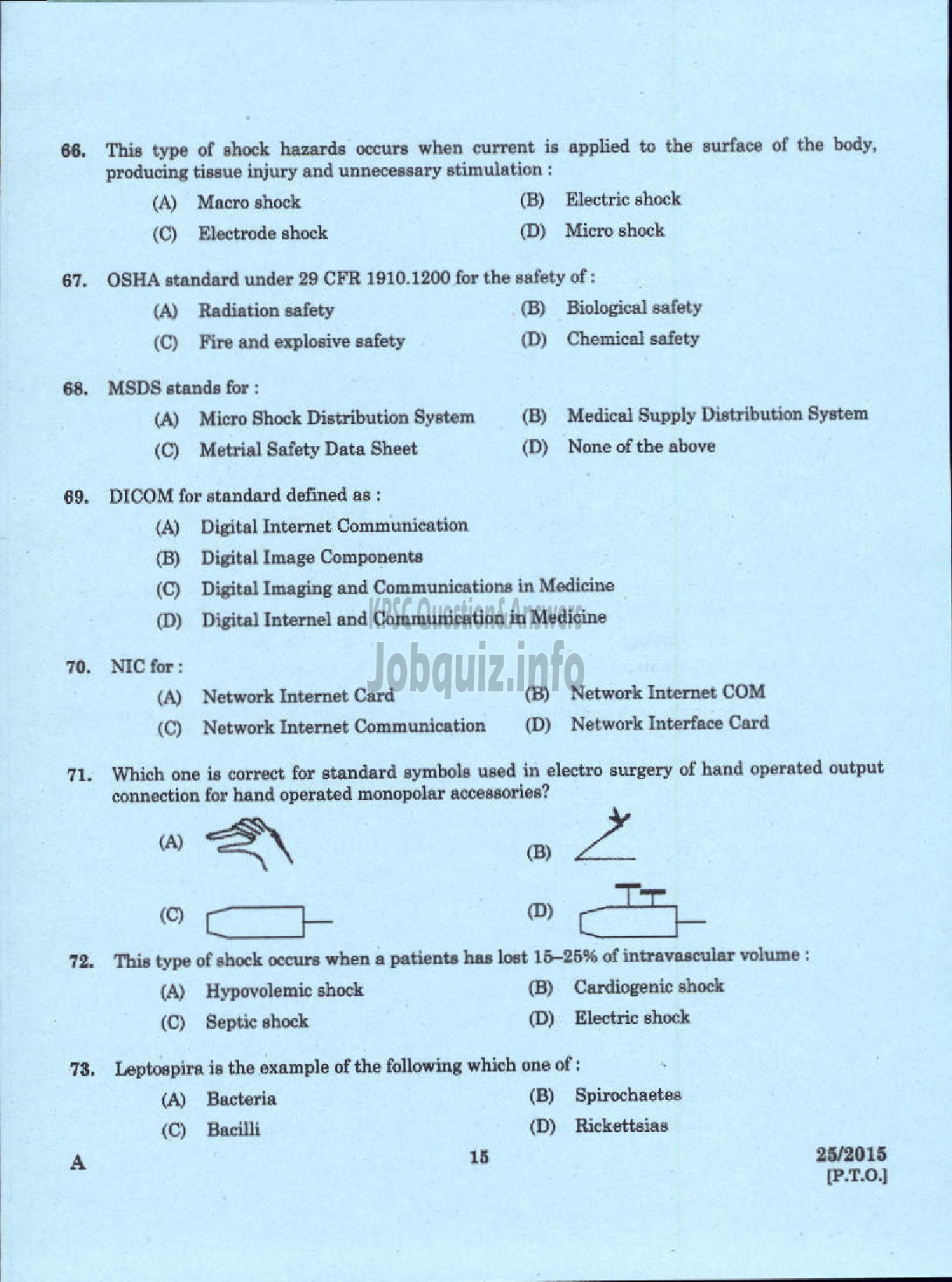 Kerala PSC Question Paper - LECTURER IN BIOMEDICAL ENGINEERING POLYTECHNICS TECHNICAL EDUCATION-13