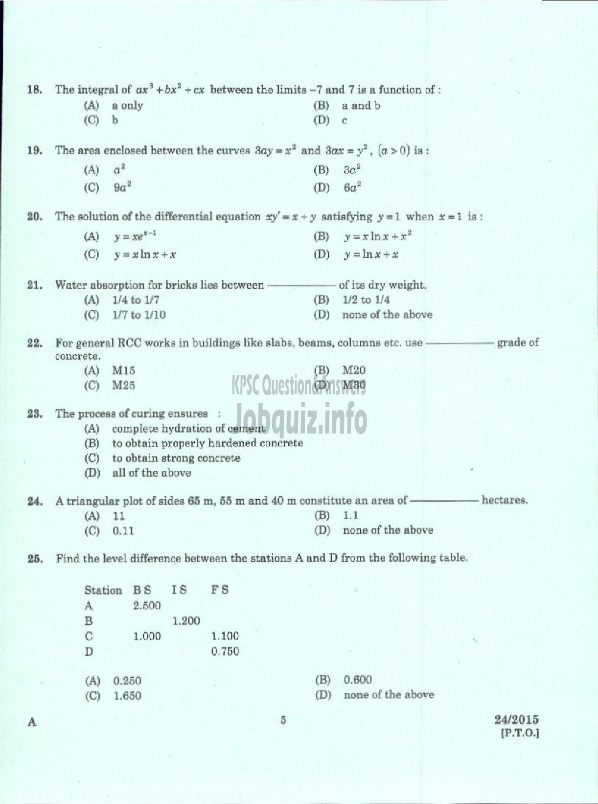 Kerala PSC Question Paper - LECTURER IN CHEMICAL ENGINEERING POLYTECHNICS KERALA TECHNICAL EDUCATION-3