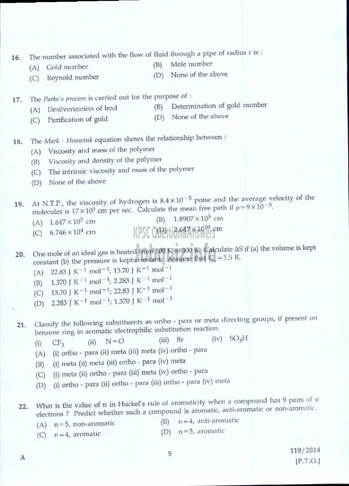 Kerala PSC Question Paper - LECTURER IN CHEMISTRY KERALA COLLEGIATE EDUCATION-3