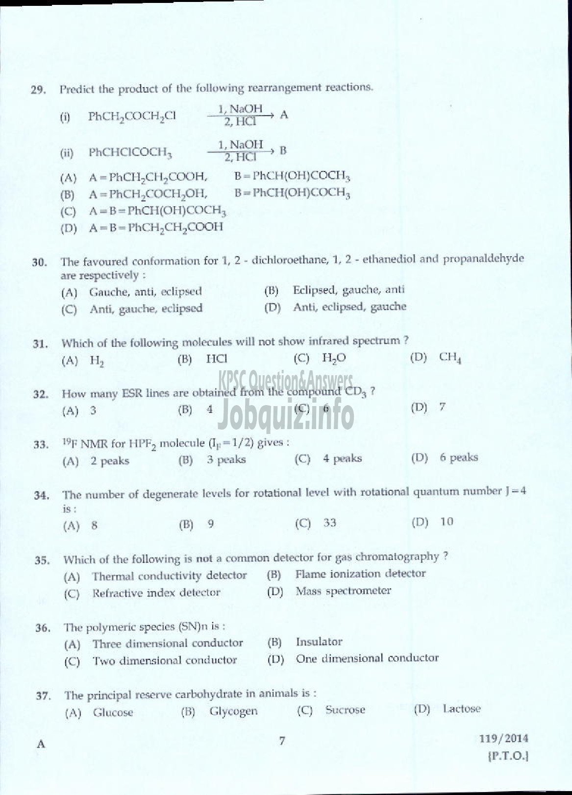 Kerala PSC Question Paper - LECTURER IN CHEMISTRY KERALA COLLEGIATE EDUCATION-5