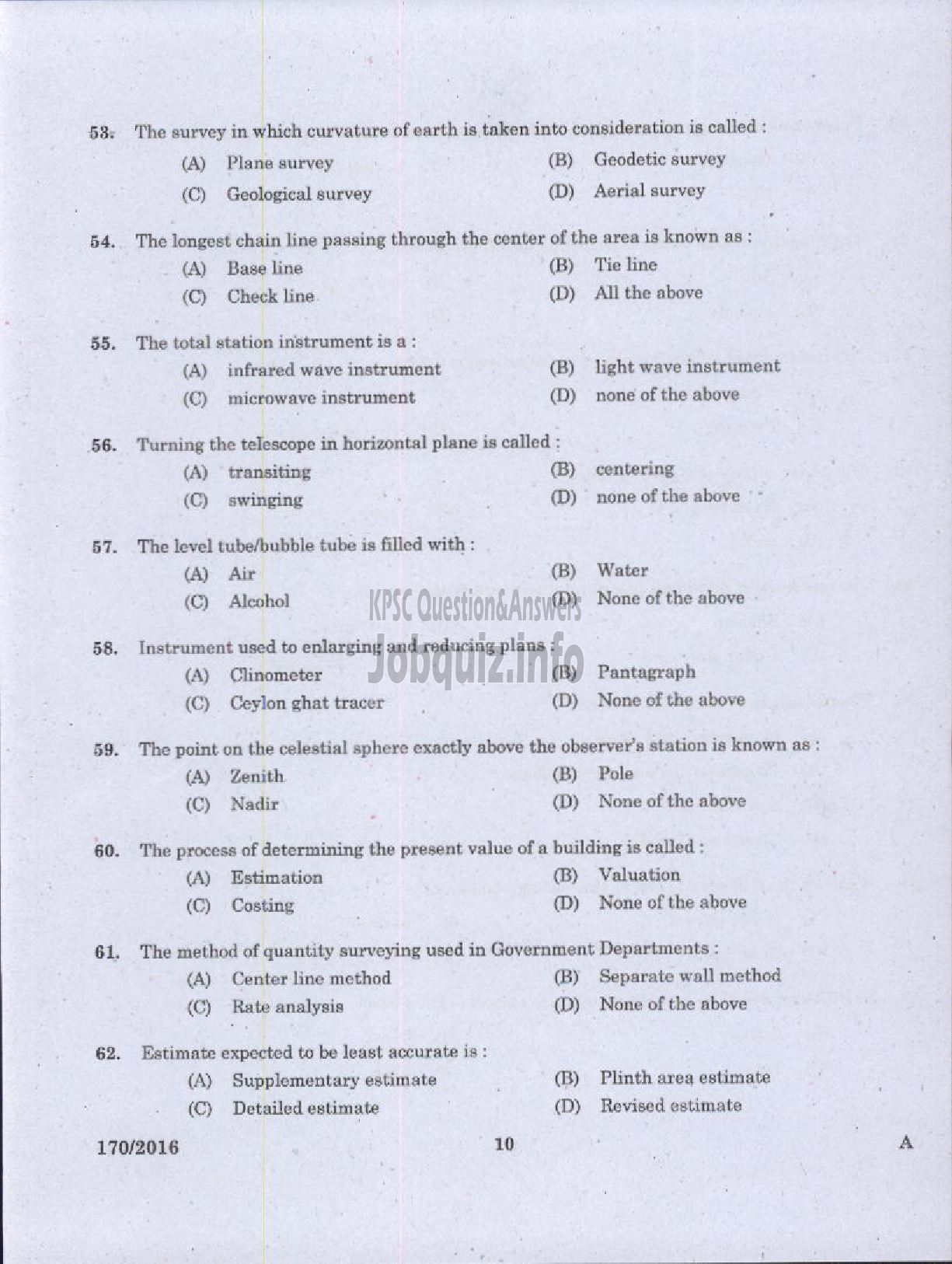 Kerala PSC Question Paper - LECTURER IN CIVIL ENGINEERING GOVT POLYTECHNICS TECHNICAL EDUCATION-8