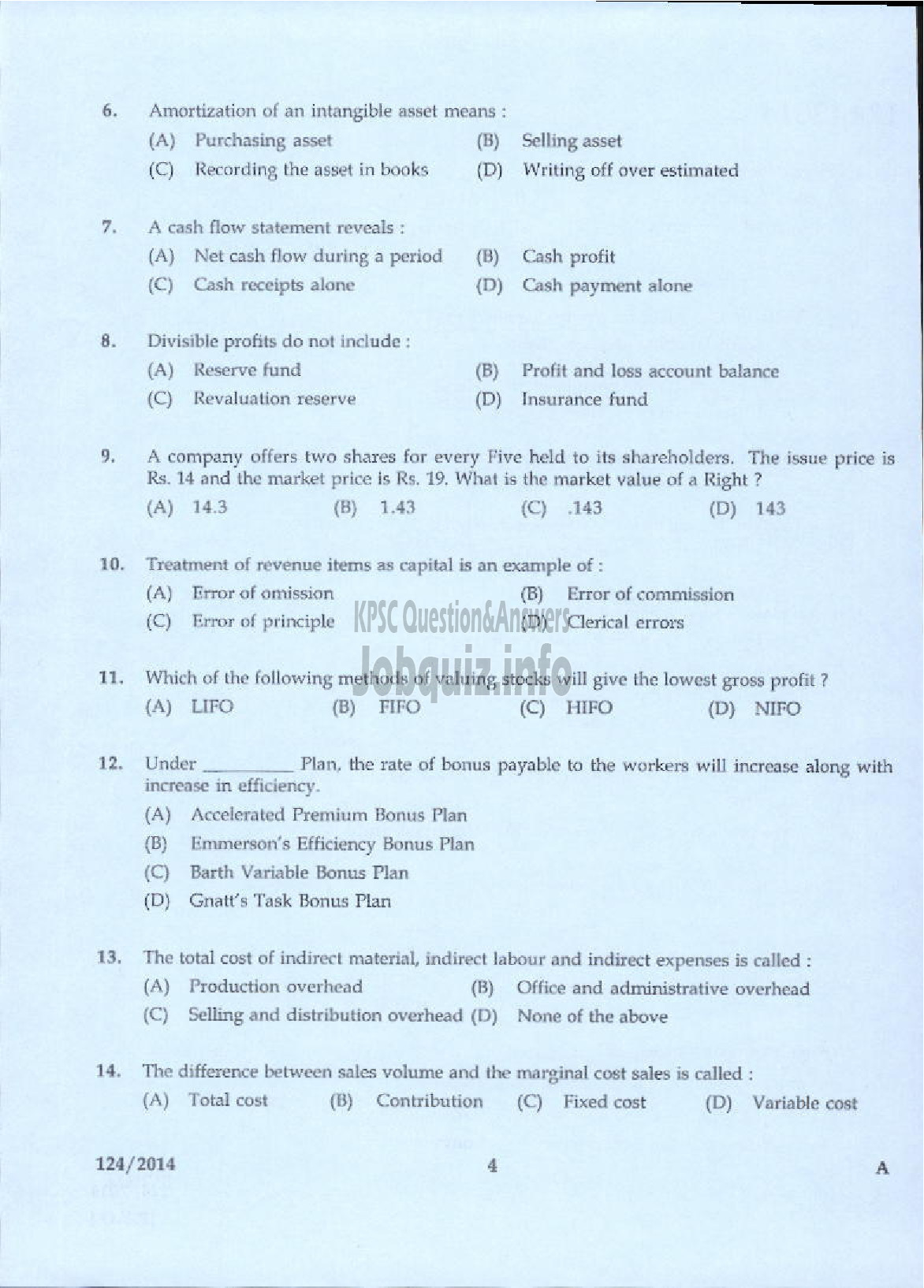 Kerala PSC Question Paper - LECTURER IN COMMERCE KERALA COLLEGIATE EDUCATION-2