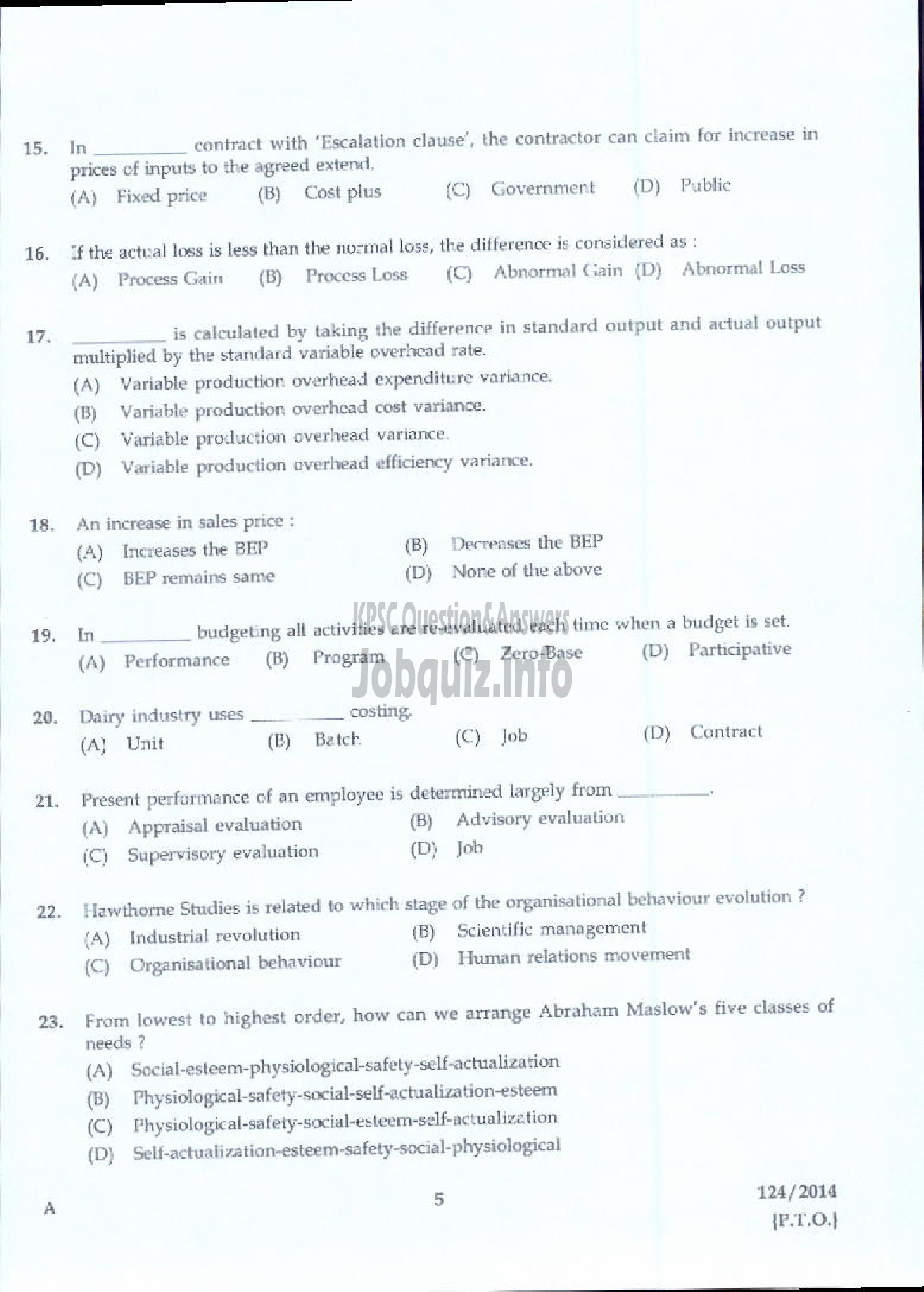 Kerala PSC Question Paper - LECTURER IN COMMERCE KERALA COLLEGIATE EDUCATION-3