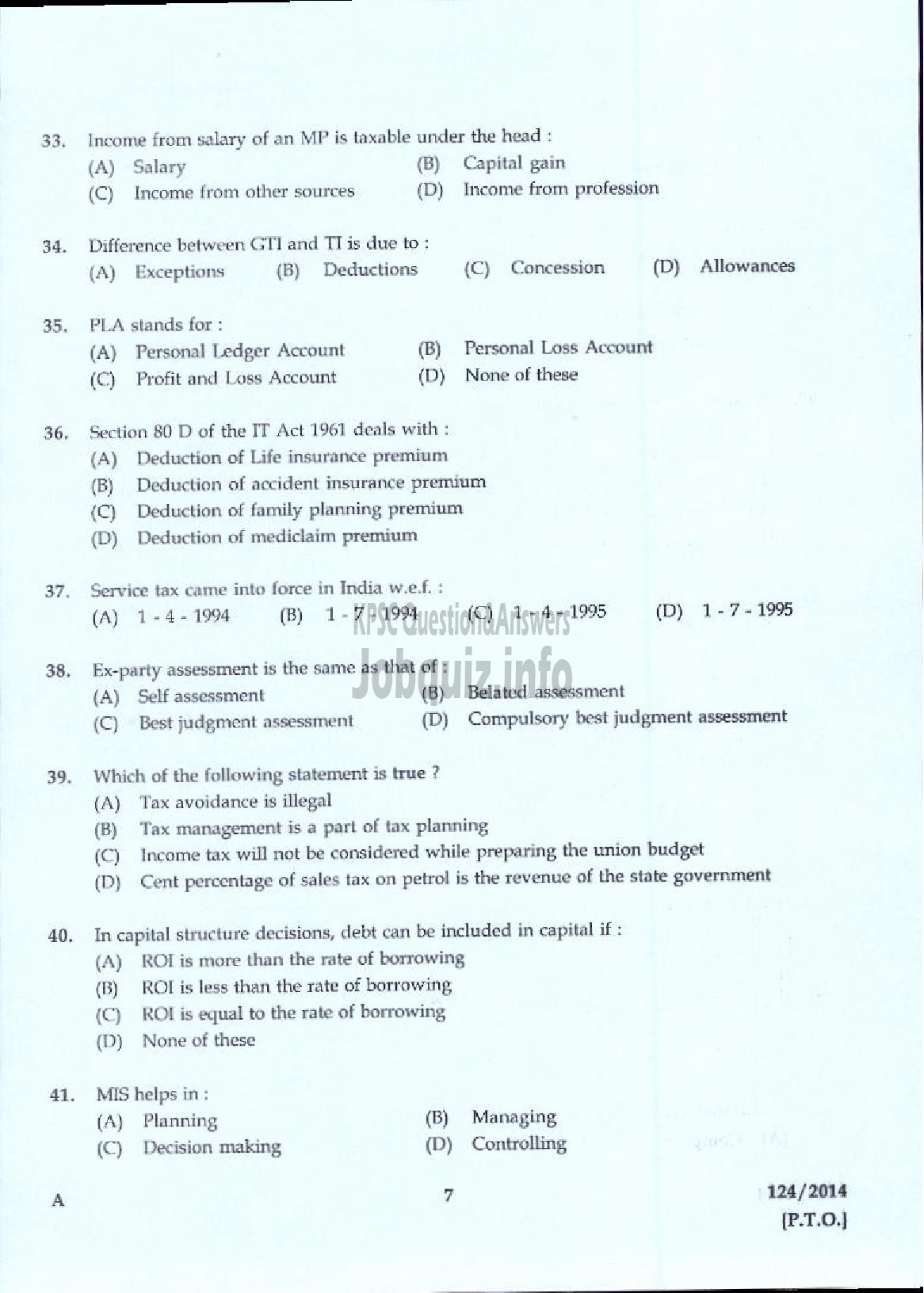 Kerala PSC Question Paper - LECTURER IN COMMERCE KERALA COLLEGIATE EDUCATION-5