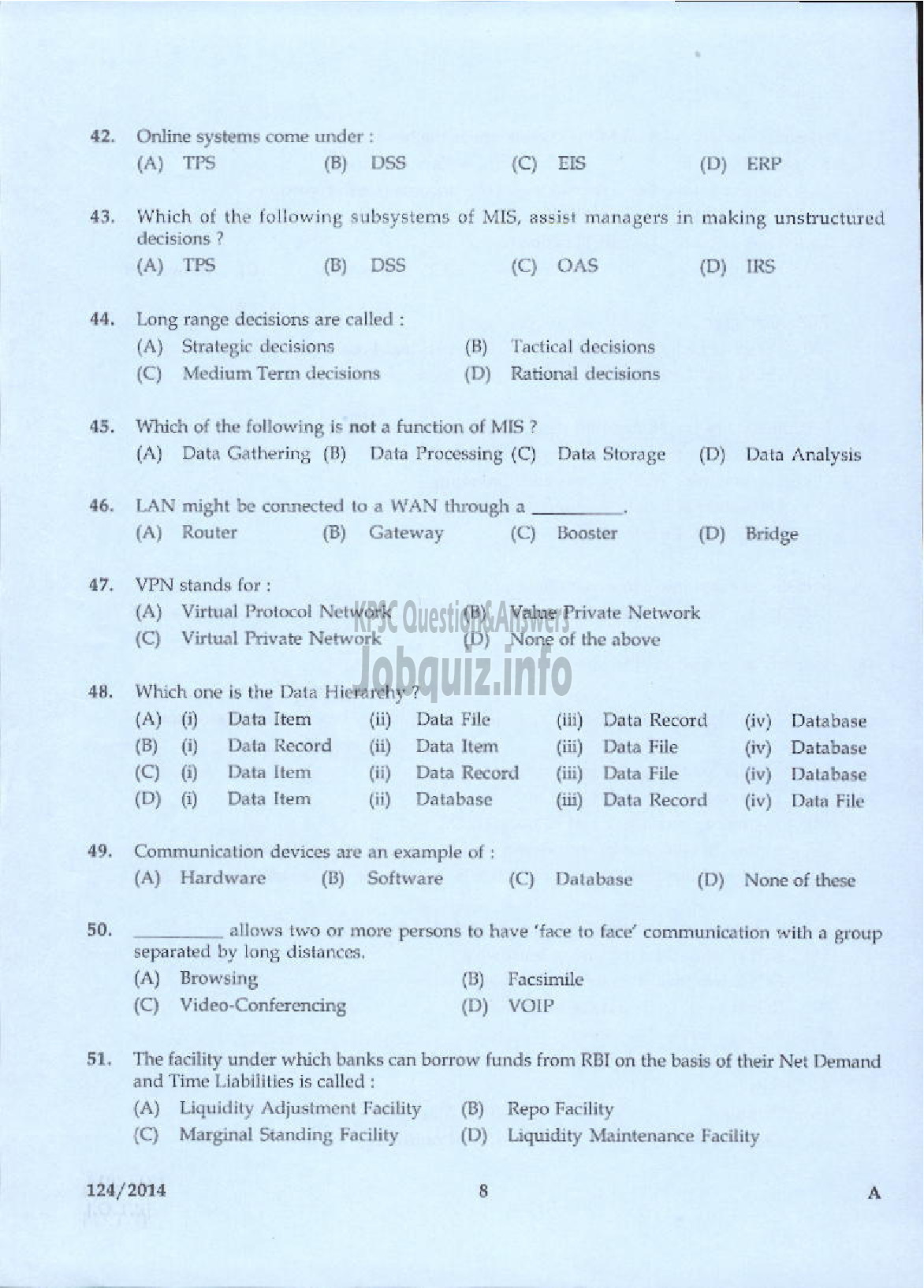Kerala PSC Question Paper - LECTURER IN COMMERCE KERALA COLLEGIATE EDUCATION-6
