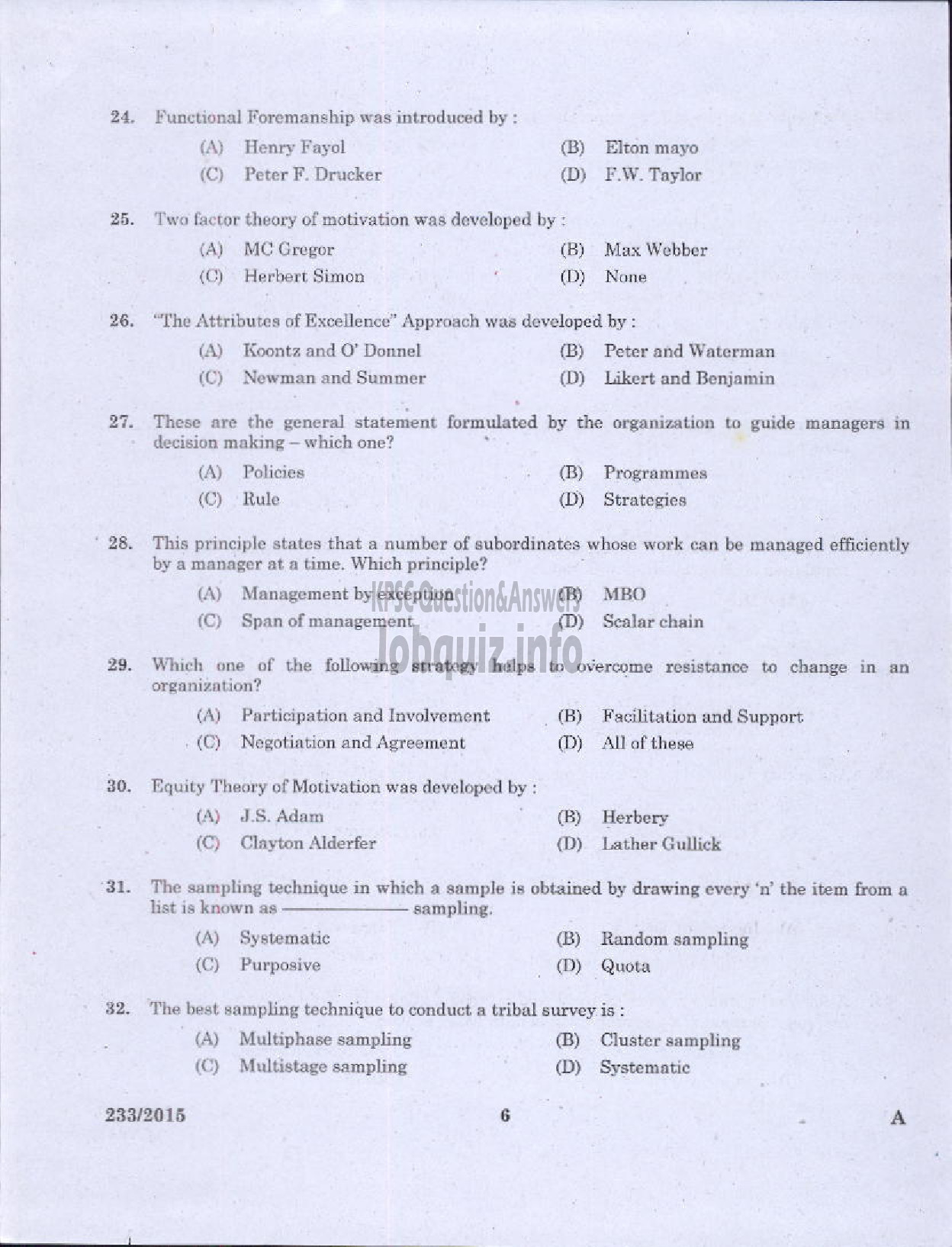 Kerala PSC Question Paper - LECTURER IN COMMERCE TECHNICAL EDUCATION-4