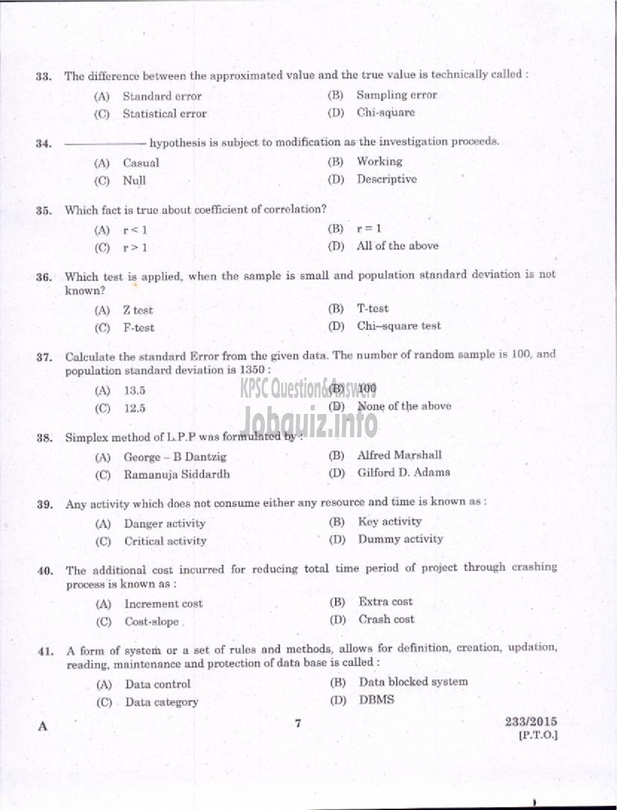 Kerala PSC Question Paper - LECTURER IN COMMERCE TECHNICAL EDUCATION-5