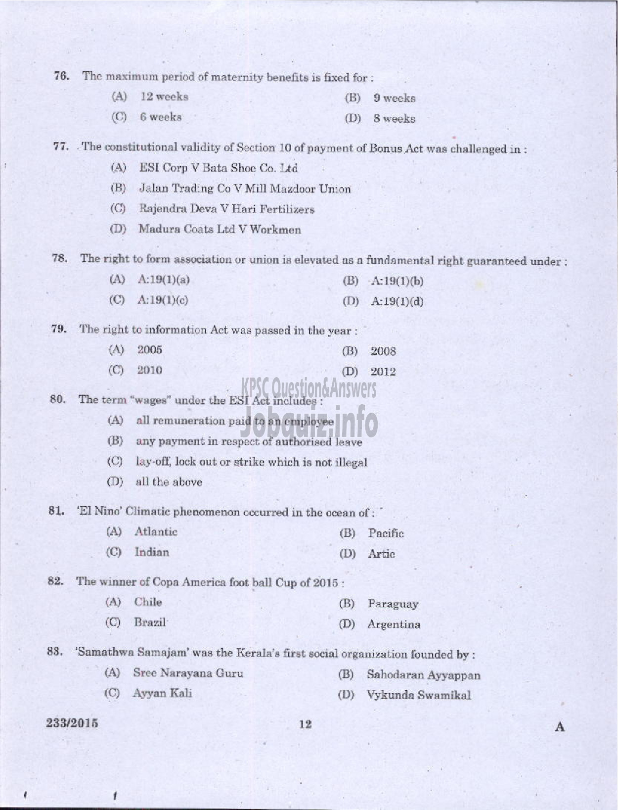 Kerala PSC Question Paper - LECTURER IN COMMERCE TECHNICAL EDUCATION-10