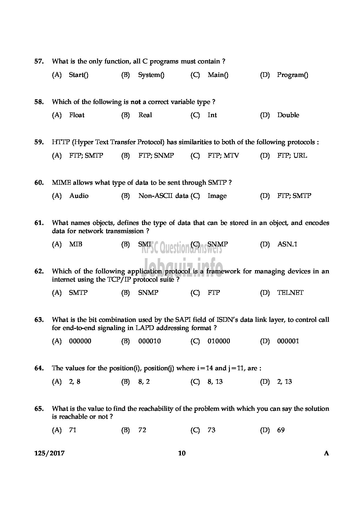 Kerala PSC Question Paper - LECTURER IN COMPUTER APPLICATION COLLEGIATE EDUCATION-10
