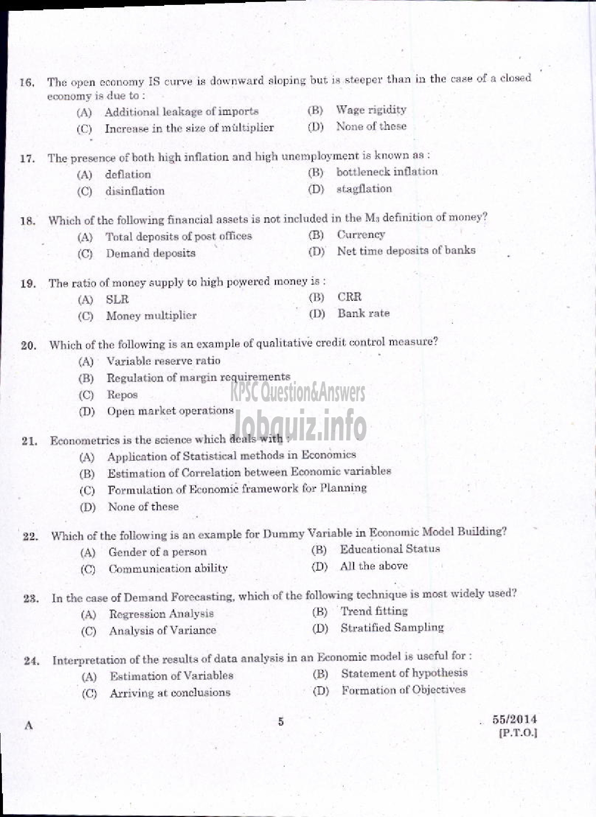 Kerala PSC Question Paper - LECTURER IN ECONOMICS KERALA COLLEGIATE EDUCATION-3