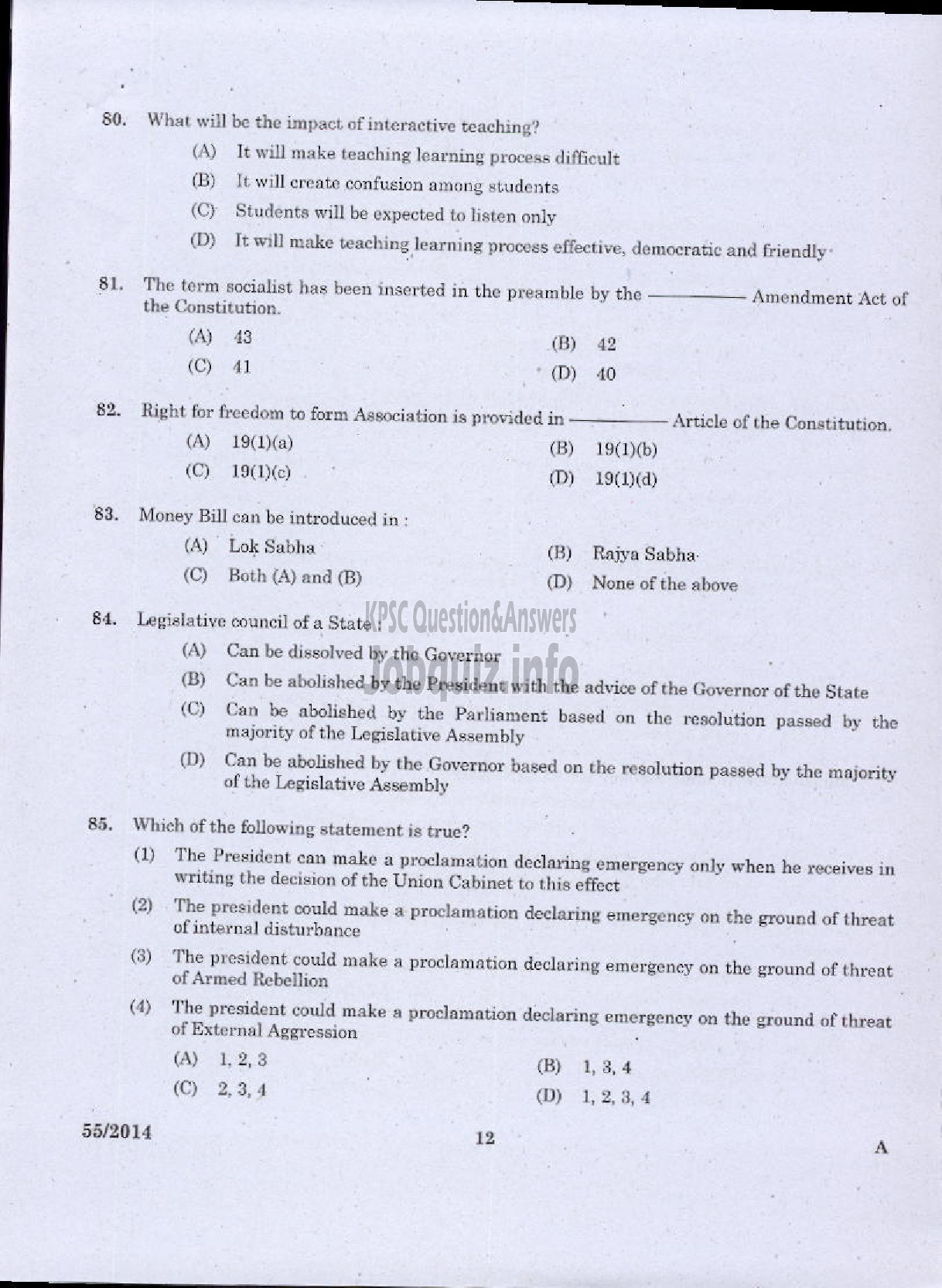 Kerala PSC Question Paper - LECTURER IN ECONOMICS KERALA COLLEGIATE EDUCATION-10