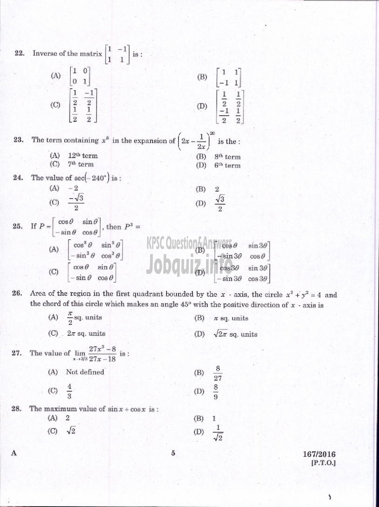 Kerala PSC Question Paper - LECTURER IN ELECTRICAL AND ELECTRONICS ENGINEERING GOVST POLYTECHNICS TECHNICAL EDUCATION-3