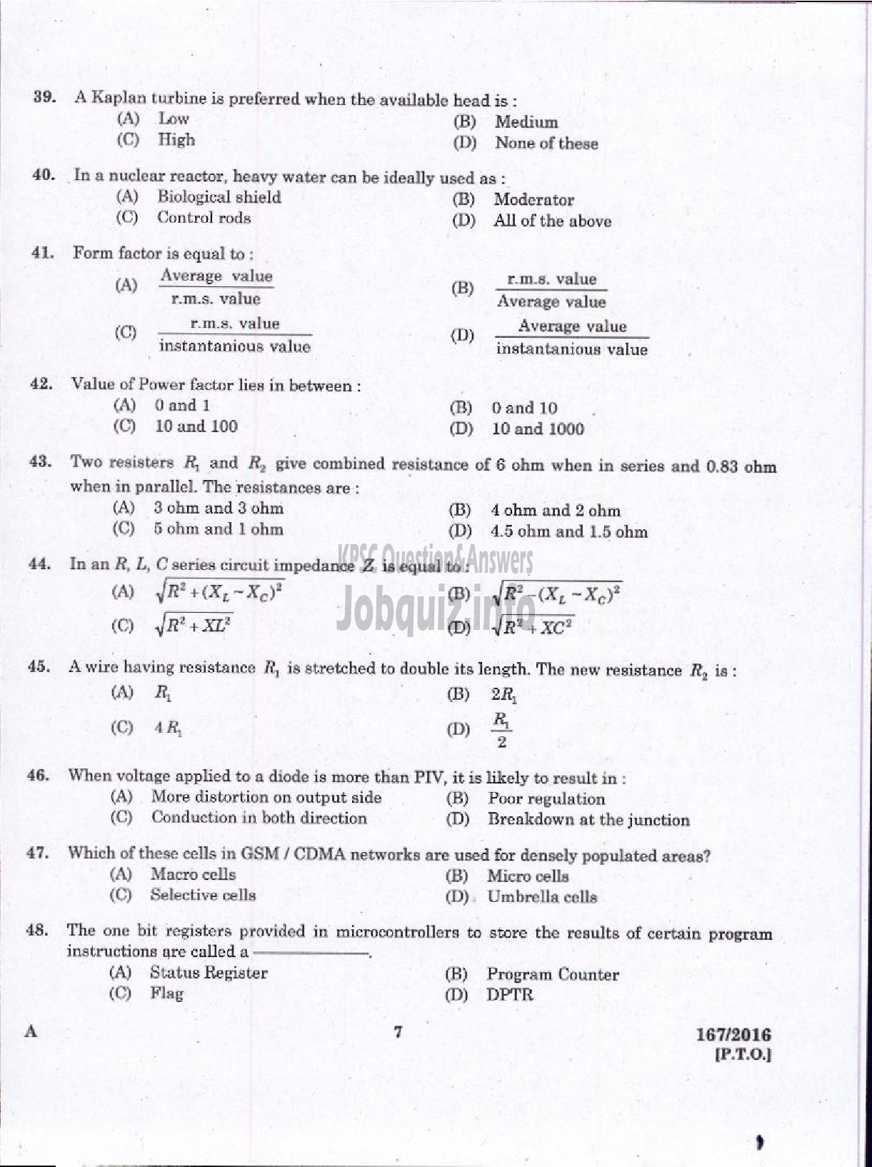 Kerala PSC Question Paper - LECTURER IN ELECTRICAL AND ELECTRONICS ENGINEERING GOVST POLYTECHNICS TECHNICAL EDUCATION-5
