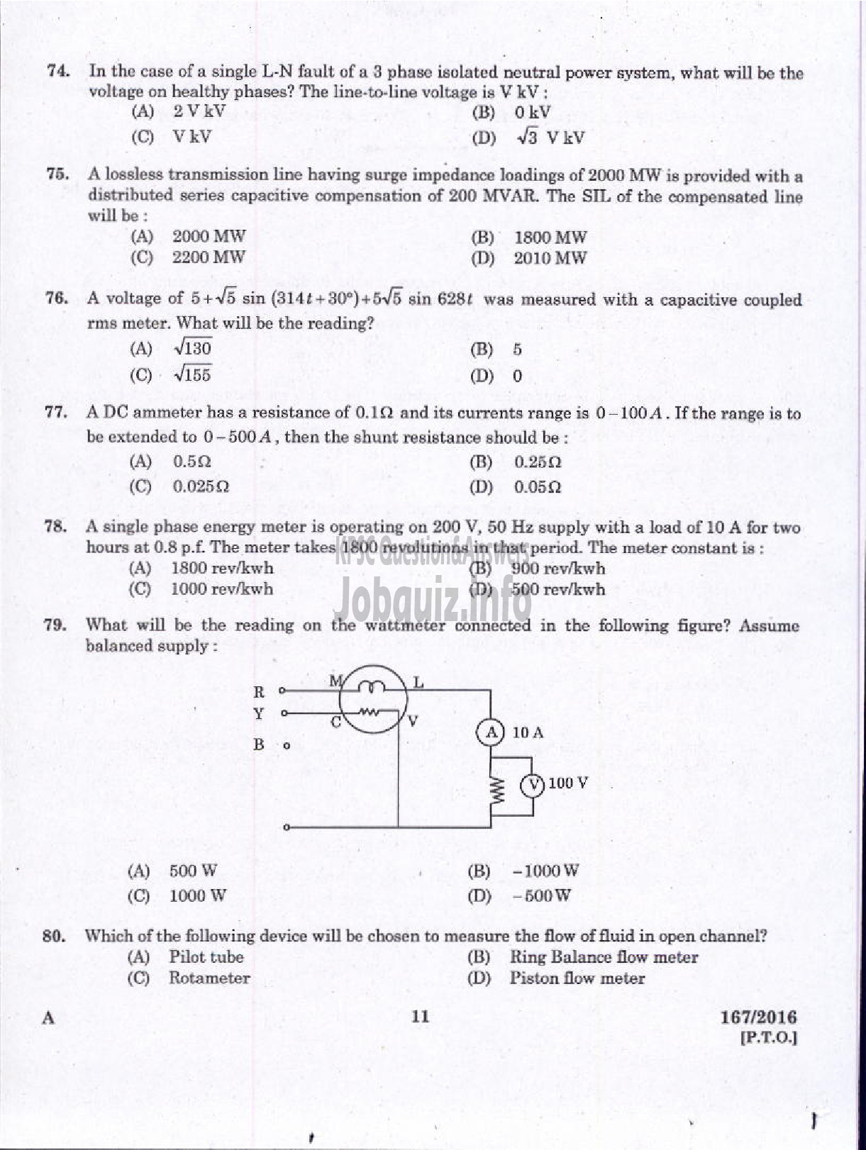 Kerala PSC Question Paper - LECTURER IN ELECTRICAL AND ELECTRONICS ENGINEERING GOVST POLYTECHNICS TECHNICAL EDUCATION-9