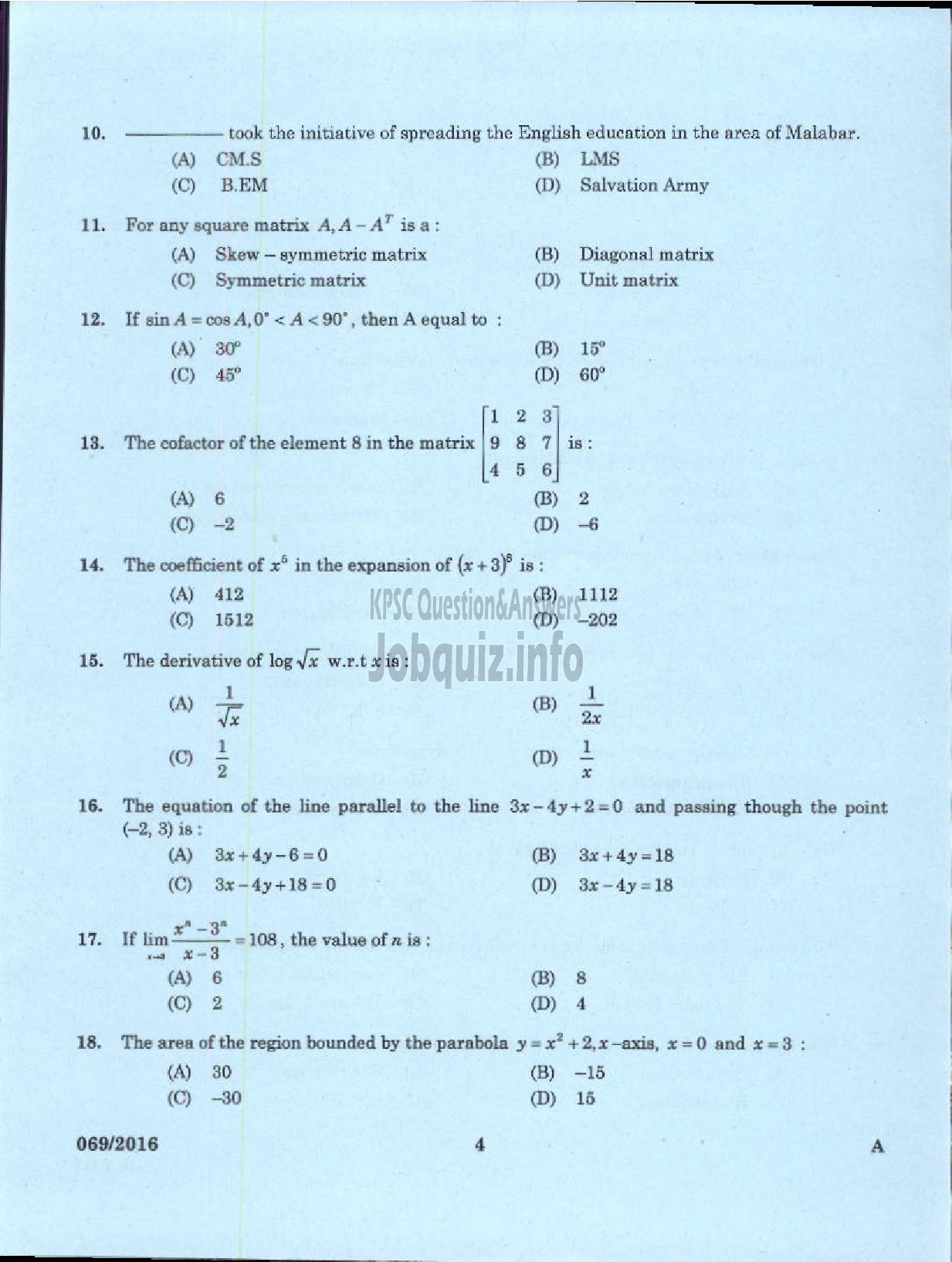 Kerala PSC Question Paper - LECTURER IN ELECTRONICS AND INSTRUMENTATION POLYTECHNICS TECHNICAL EDUCATION-2
