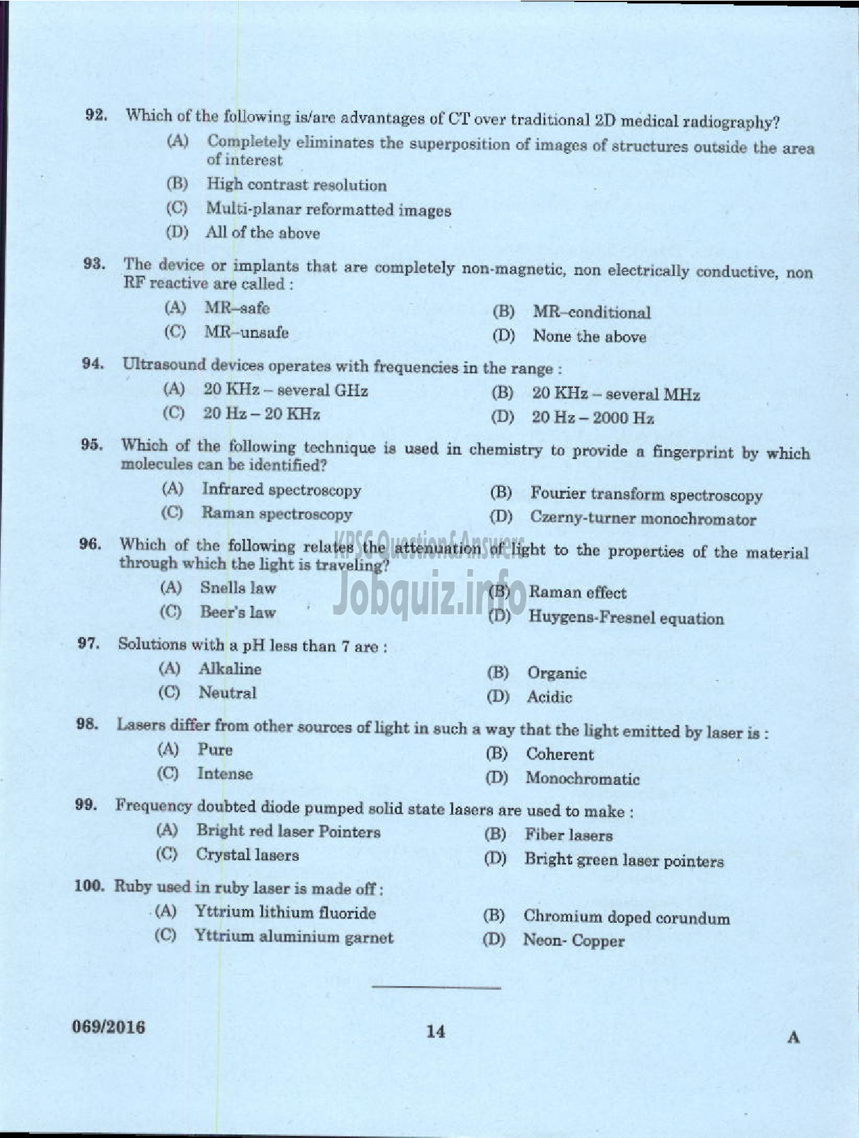 Kerala PSC Question Paper - LECTURER IN ELECTRONICS AND INSTRUMENTATION POLYTECHNICS TECHNICAL EDUCATION-12