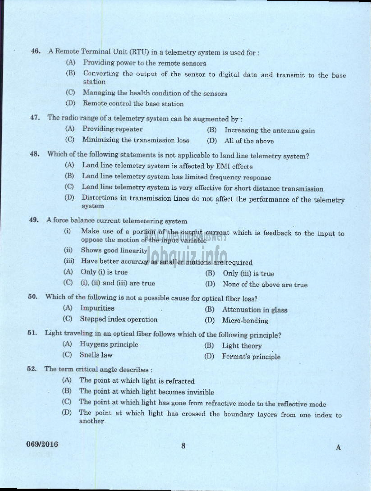 Kerala PSC Question Paper - LECTURER IN ELECTRONICS AND INSTRUMENTATION POLYTECHNICS TECHNICAL EDUCATION-6