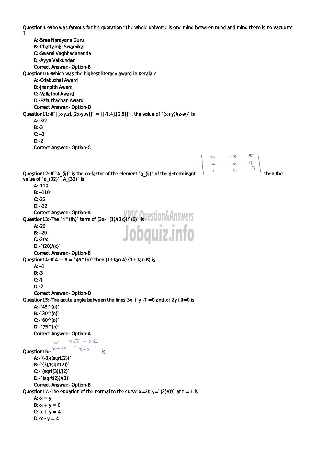 Kerala PSC Question Paper - LECTURER IN ELECTRONICS ENGINEERING NCA TECHNICAL EDUCATION-2