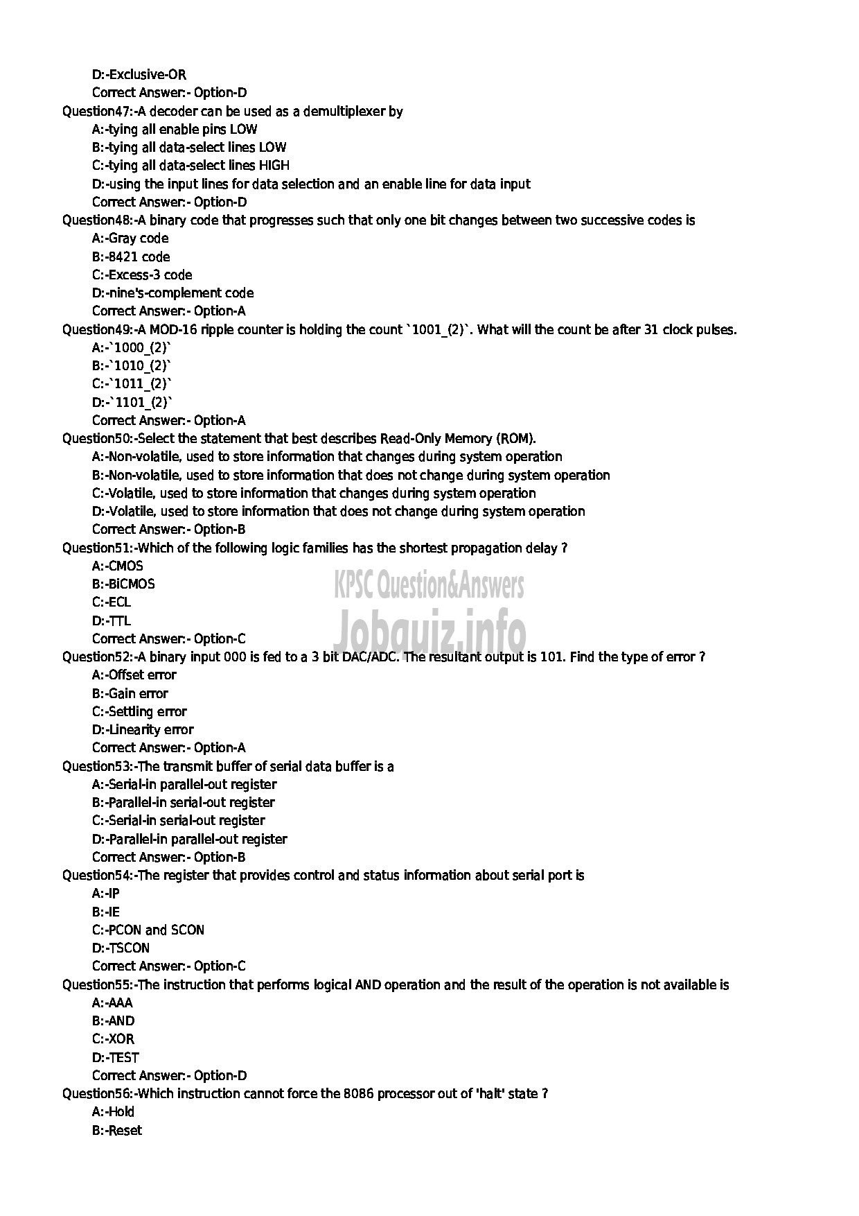 Kerala PSC Question Paper - LECTURER IN ELECTRONICS ENGINEERING NCA TECHNICAL EDUCATION-6