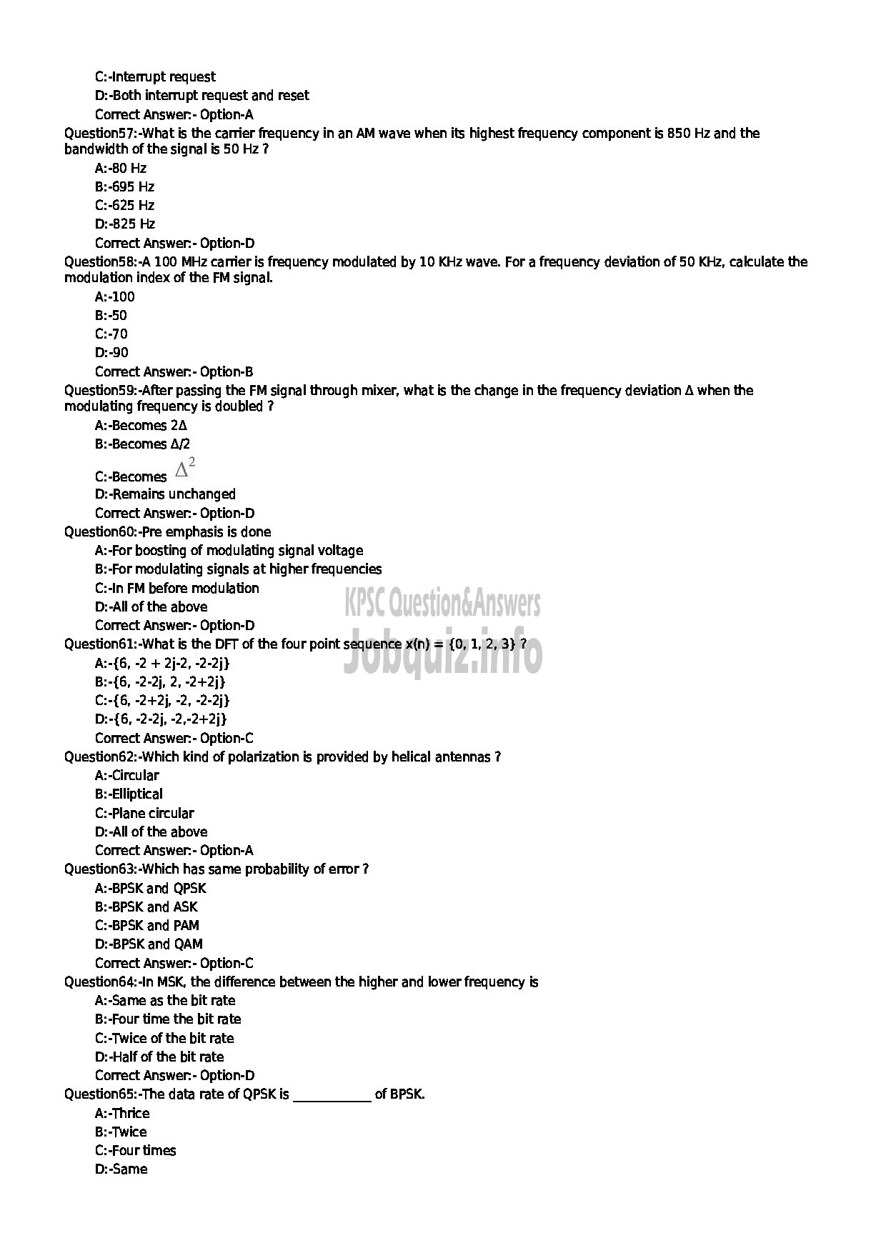 Kerala PSC Question Paper - LECTURER IN ELECTRONICS ENGINEERING NCA TECHNICAL EDUCATION-7