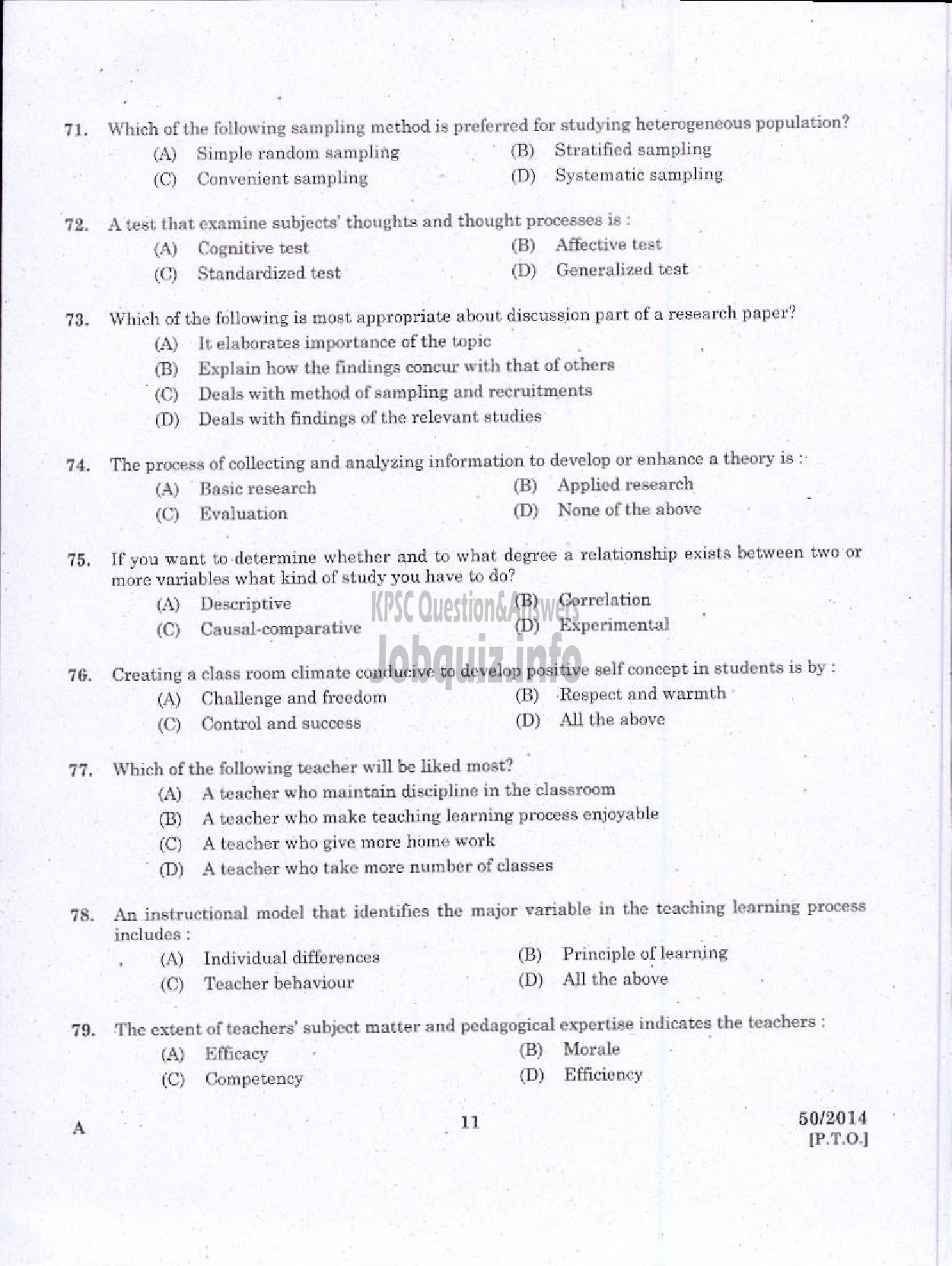 Kerala PSC Question Paper - LECTURER IN ENGLISH KERALA COLLEGIATE EDUCATION-9