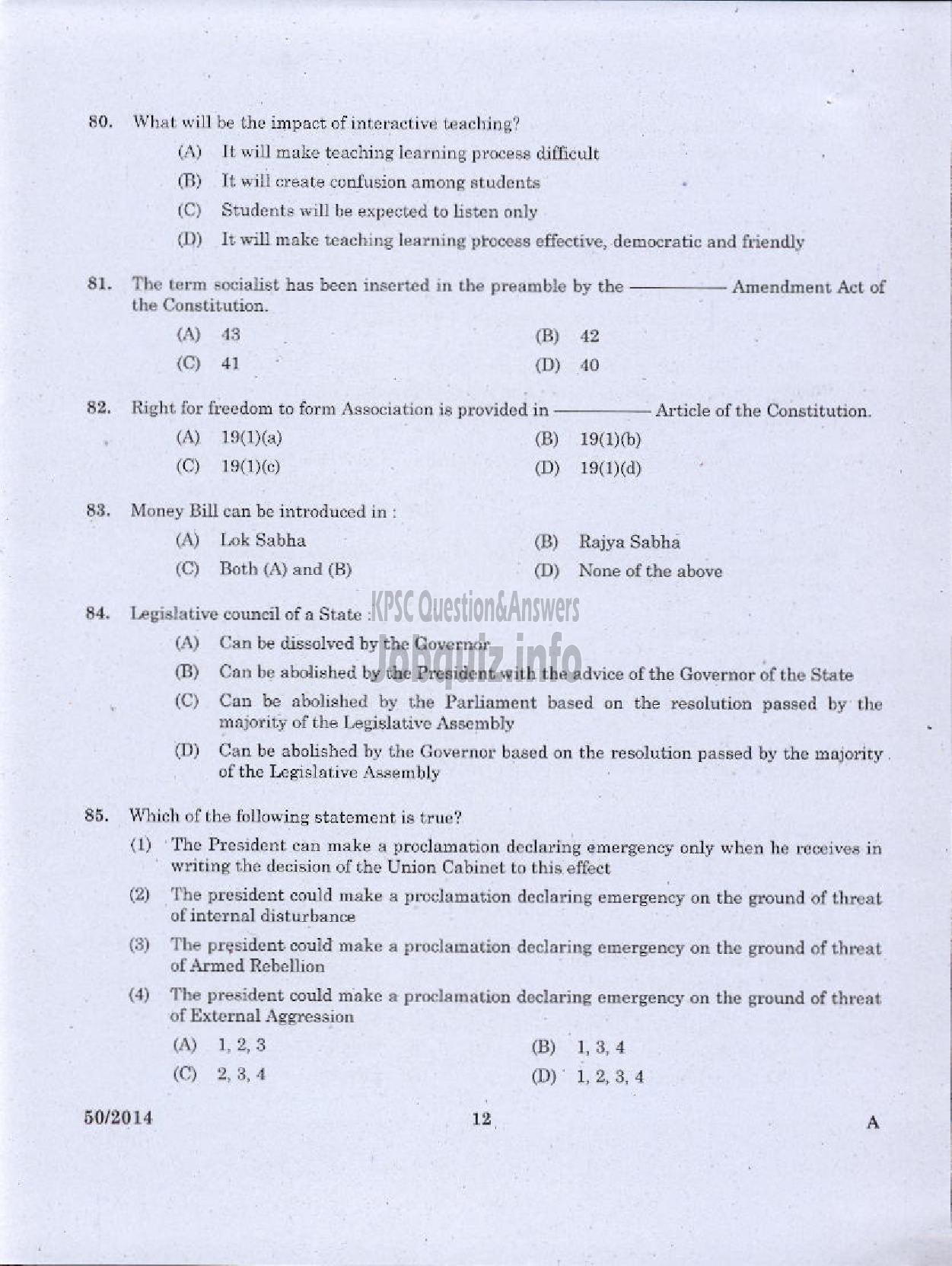 Kerala PSC Question Paper - LECTURER IN ENGLISH KERALA COLLEGIATE EDUCATION-10