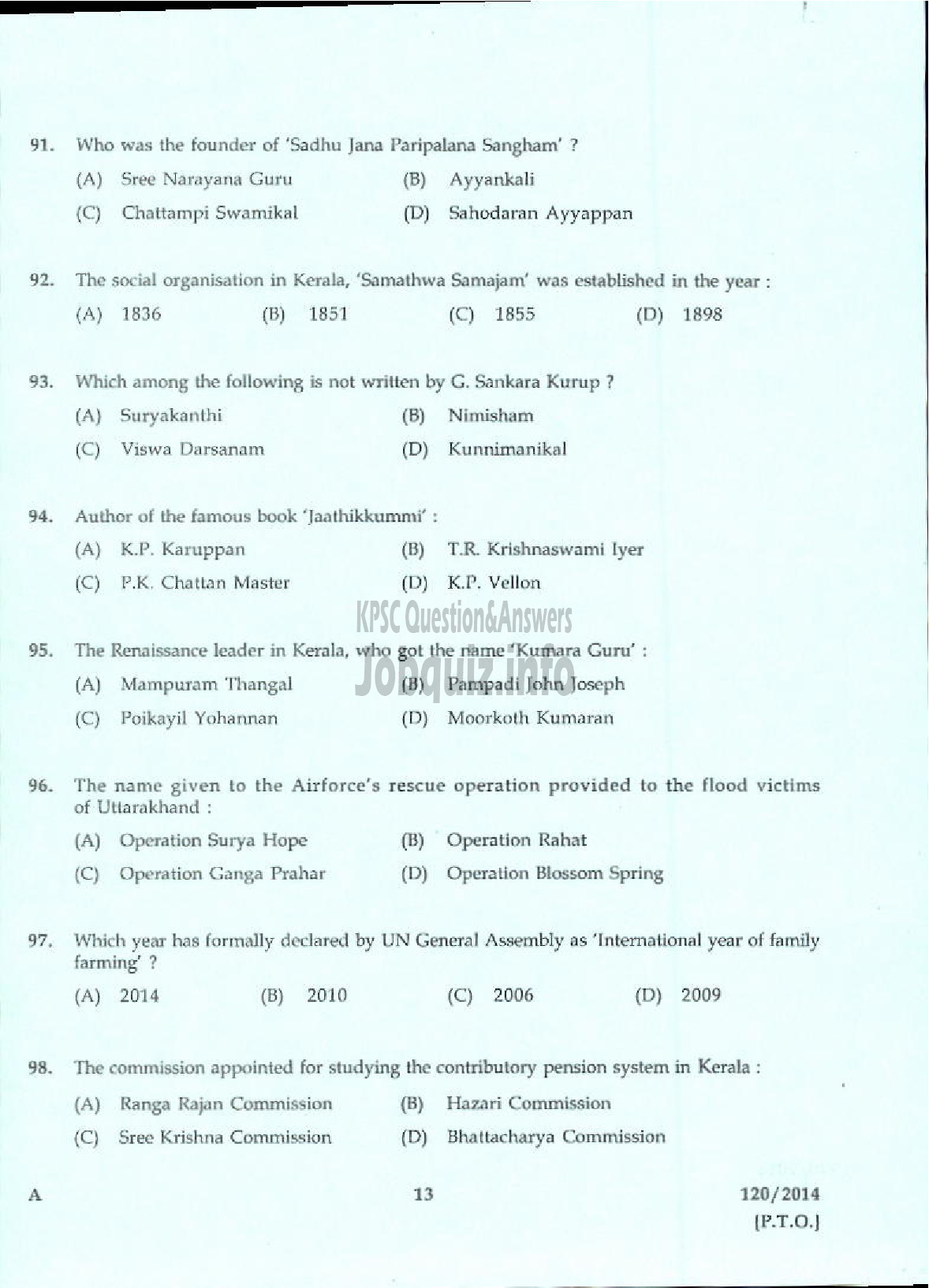 Kerala PSC Question Paper - LECTURER IN GEOGRAPHY KERALA COLLEGIATE EDUCATION-11
